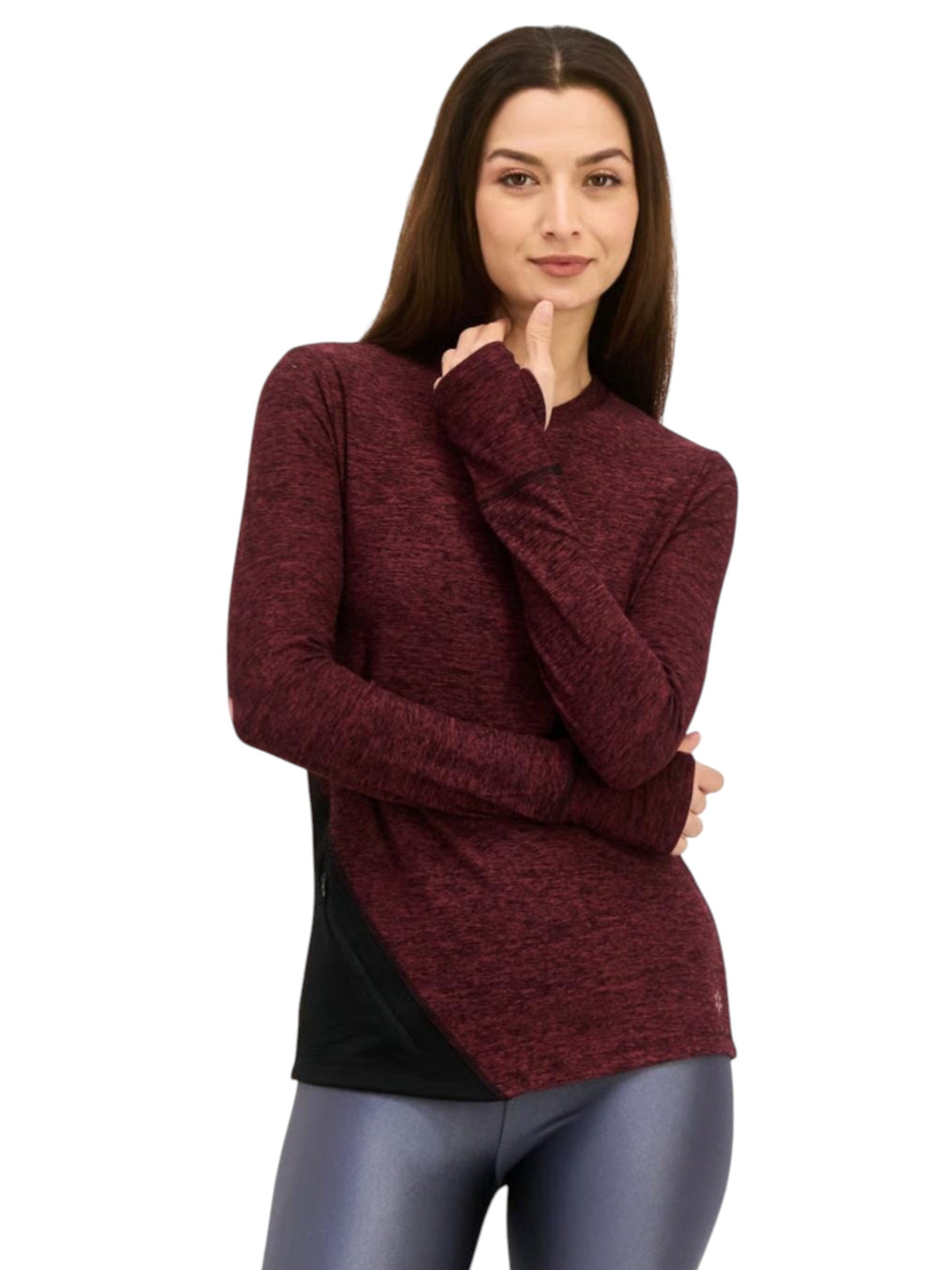 Women's Heather Sport Top,Burgundy
