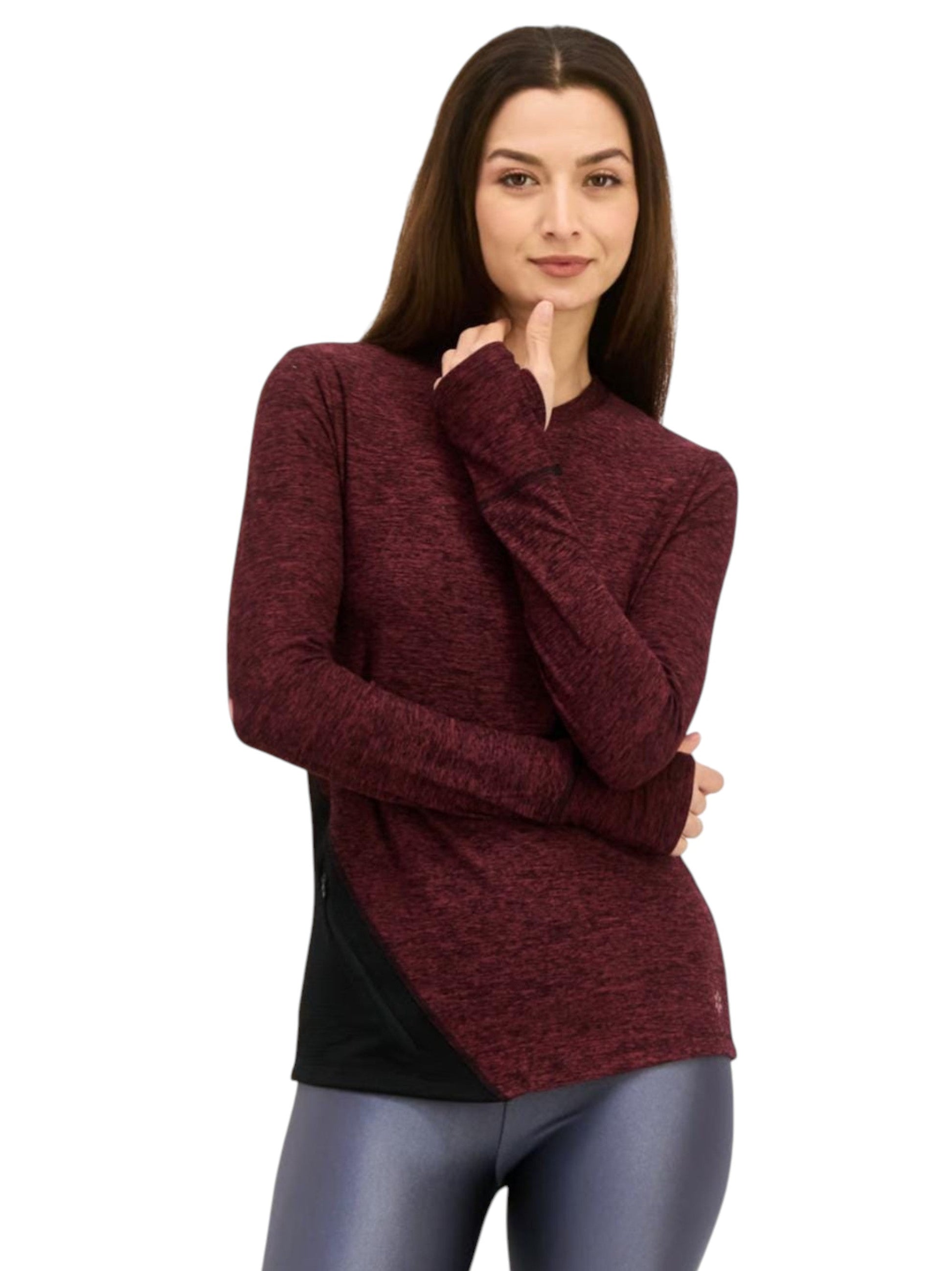 Women's Heather Sport Top,Burgundy
