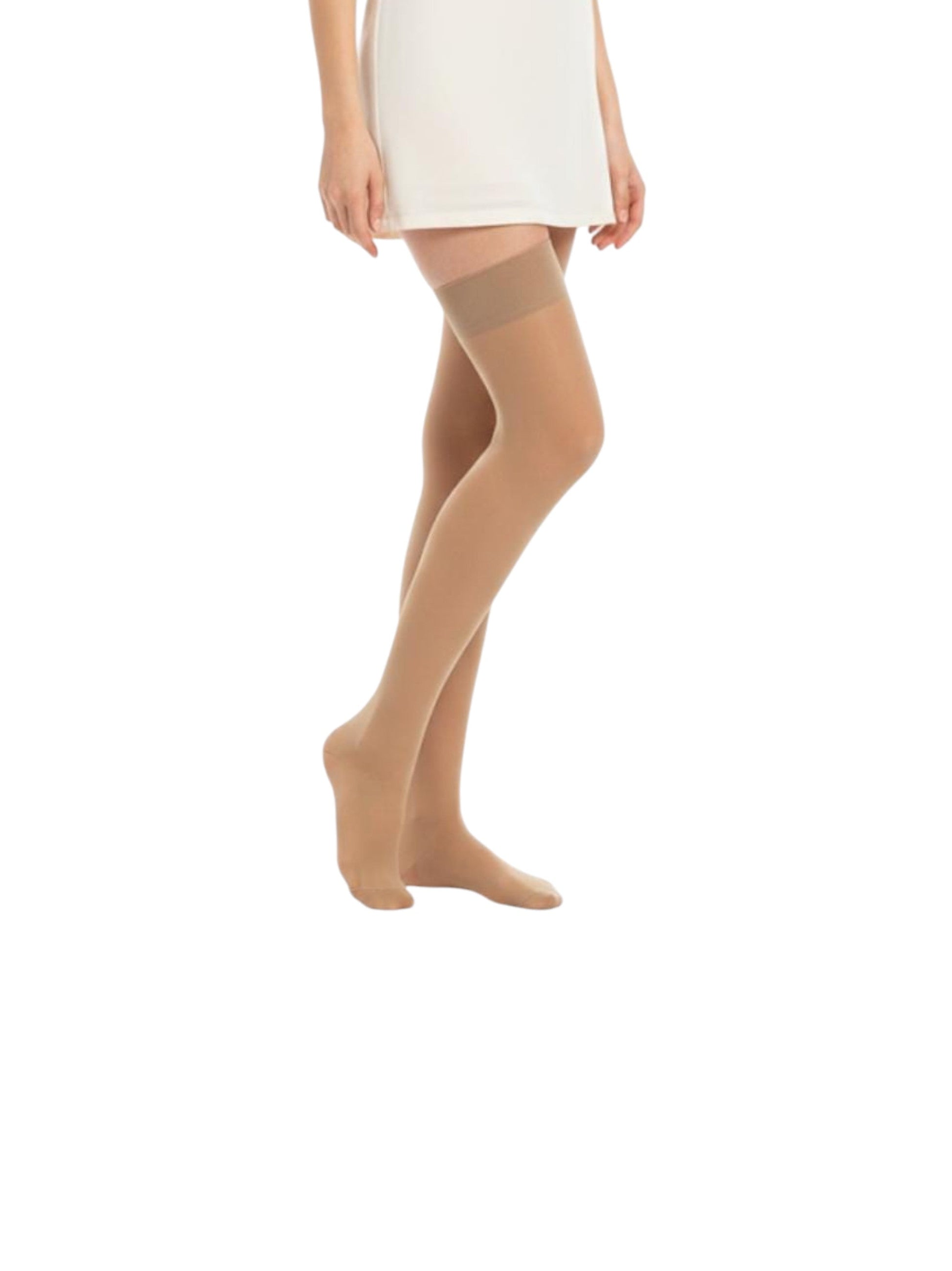 Women's Plain Sheer High Top Socks,Miel