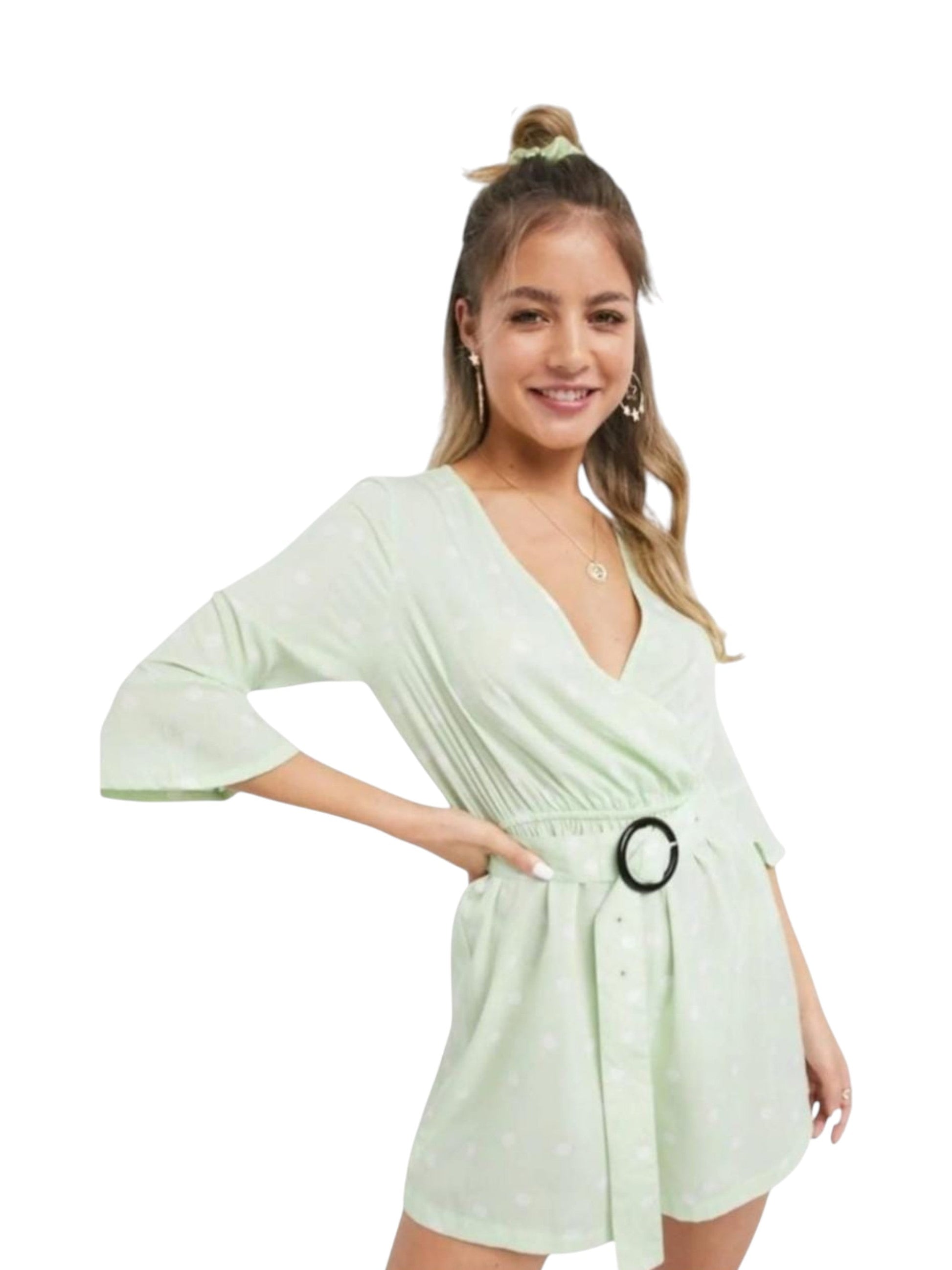 Women's Printred Jumpsuit,Light Green