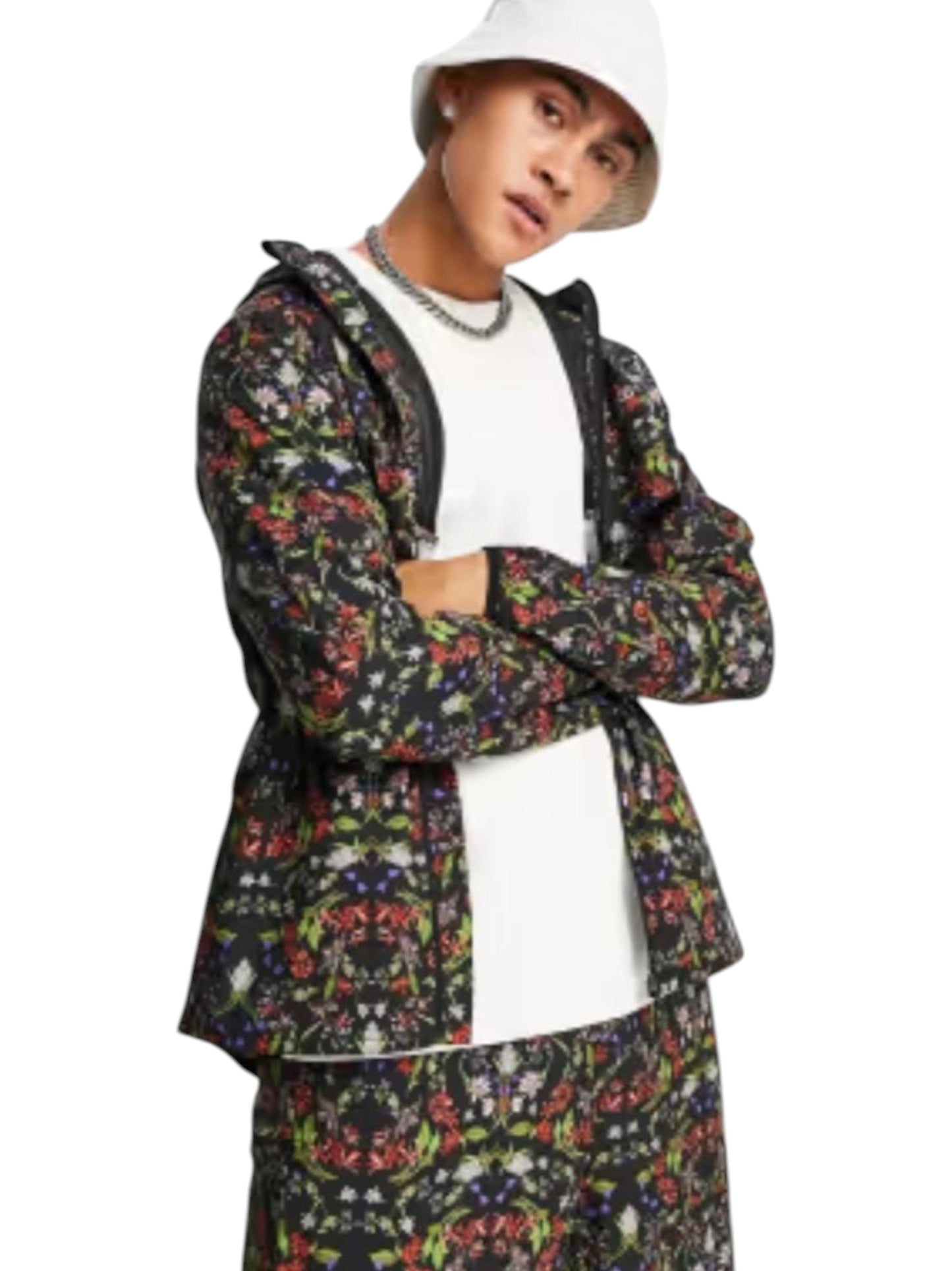 Men's Floral Printed Jacket,Multi