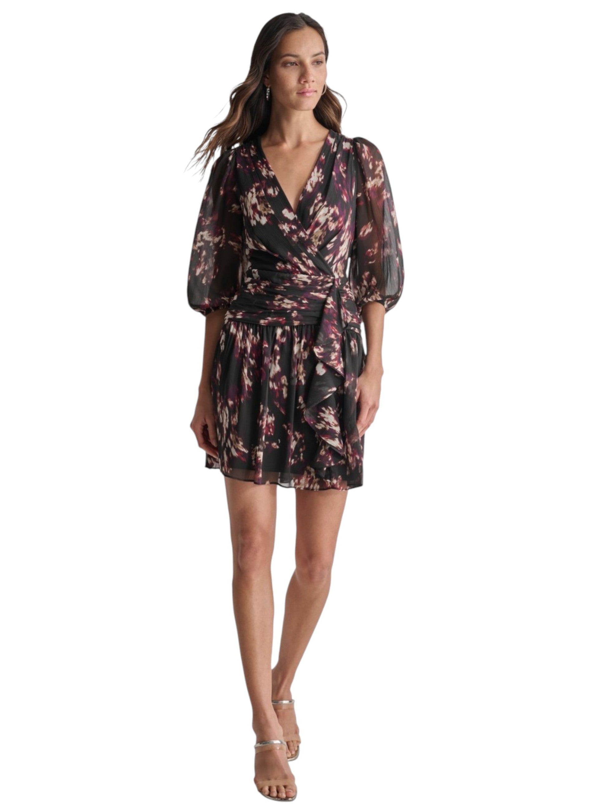 Women's Printed Dress,Black