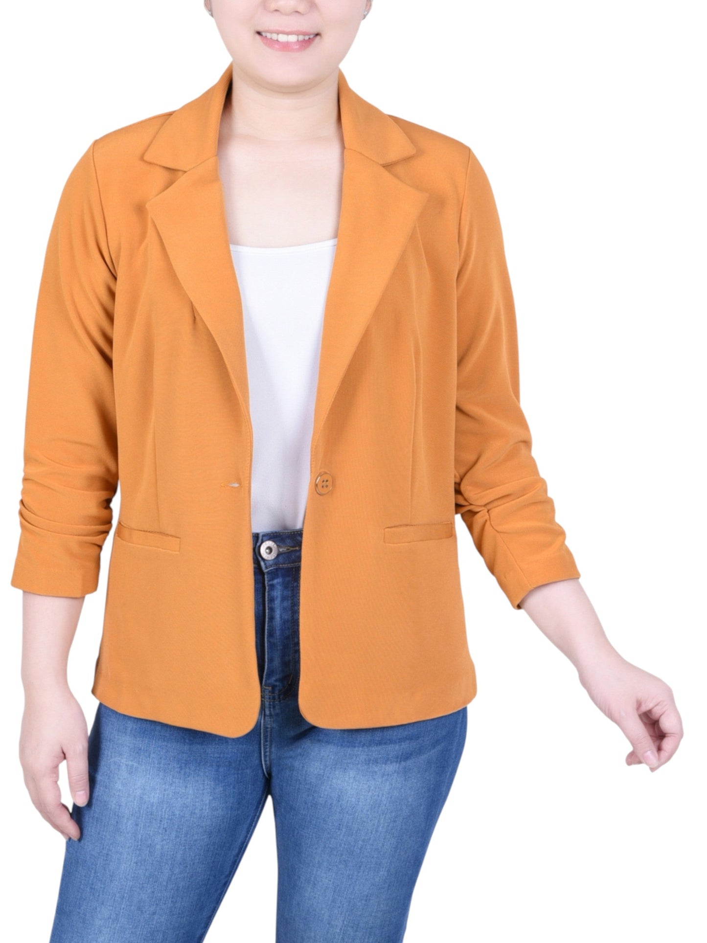 Women's Plain Solid Blazers,Mustard Yellow