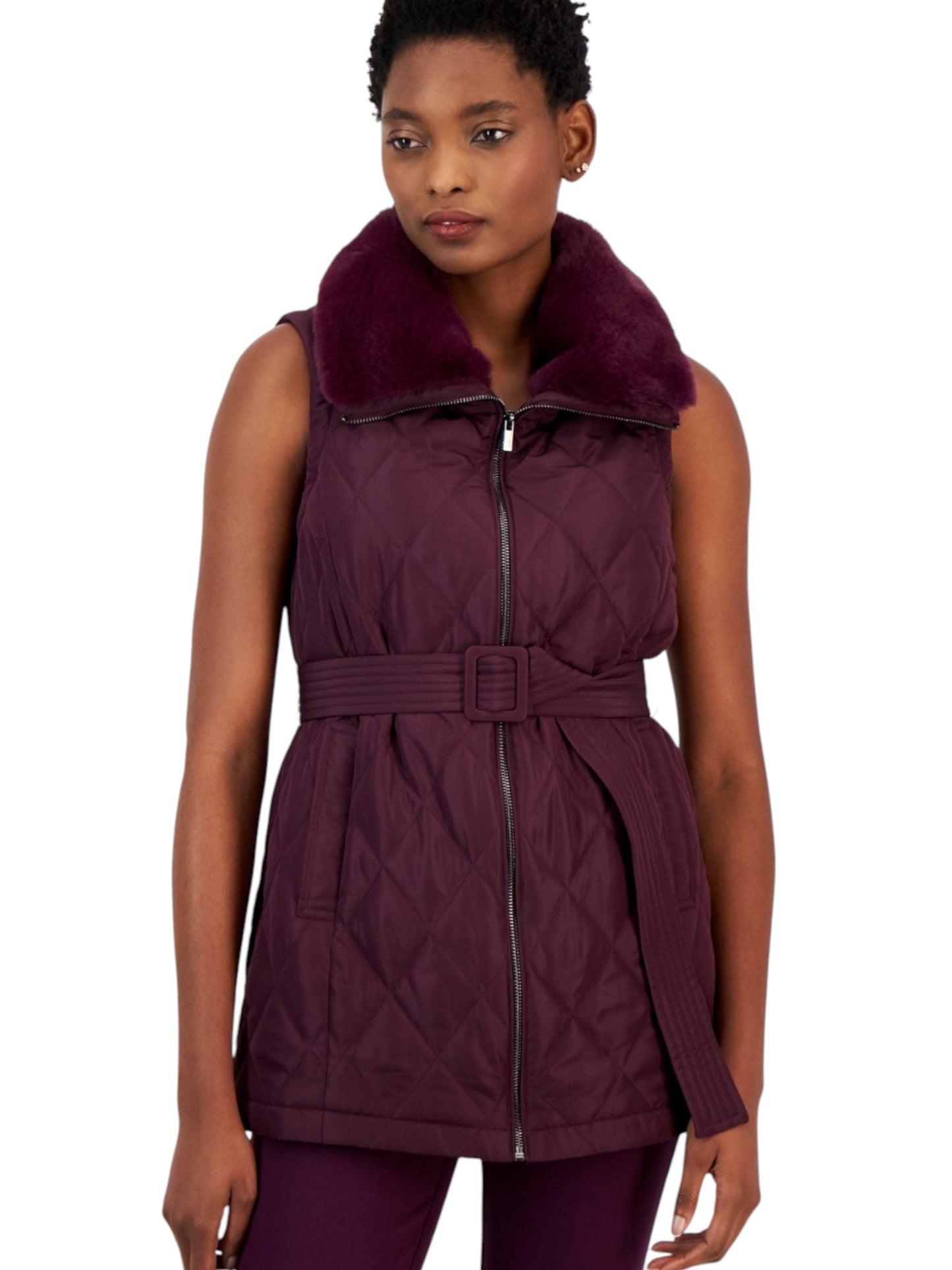Women's Quited Vest,Dark Purple