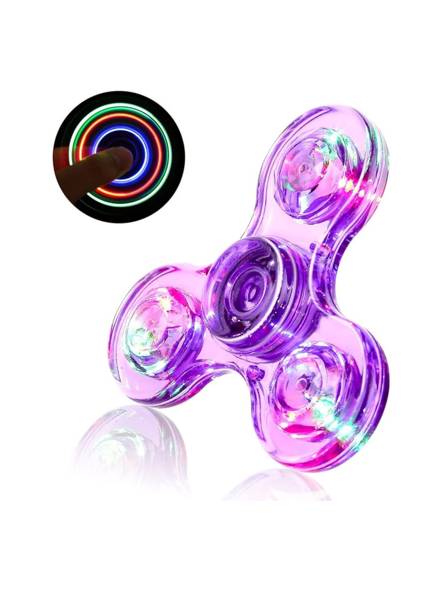 Transparent Led Light-Up Fidget Spinner