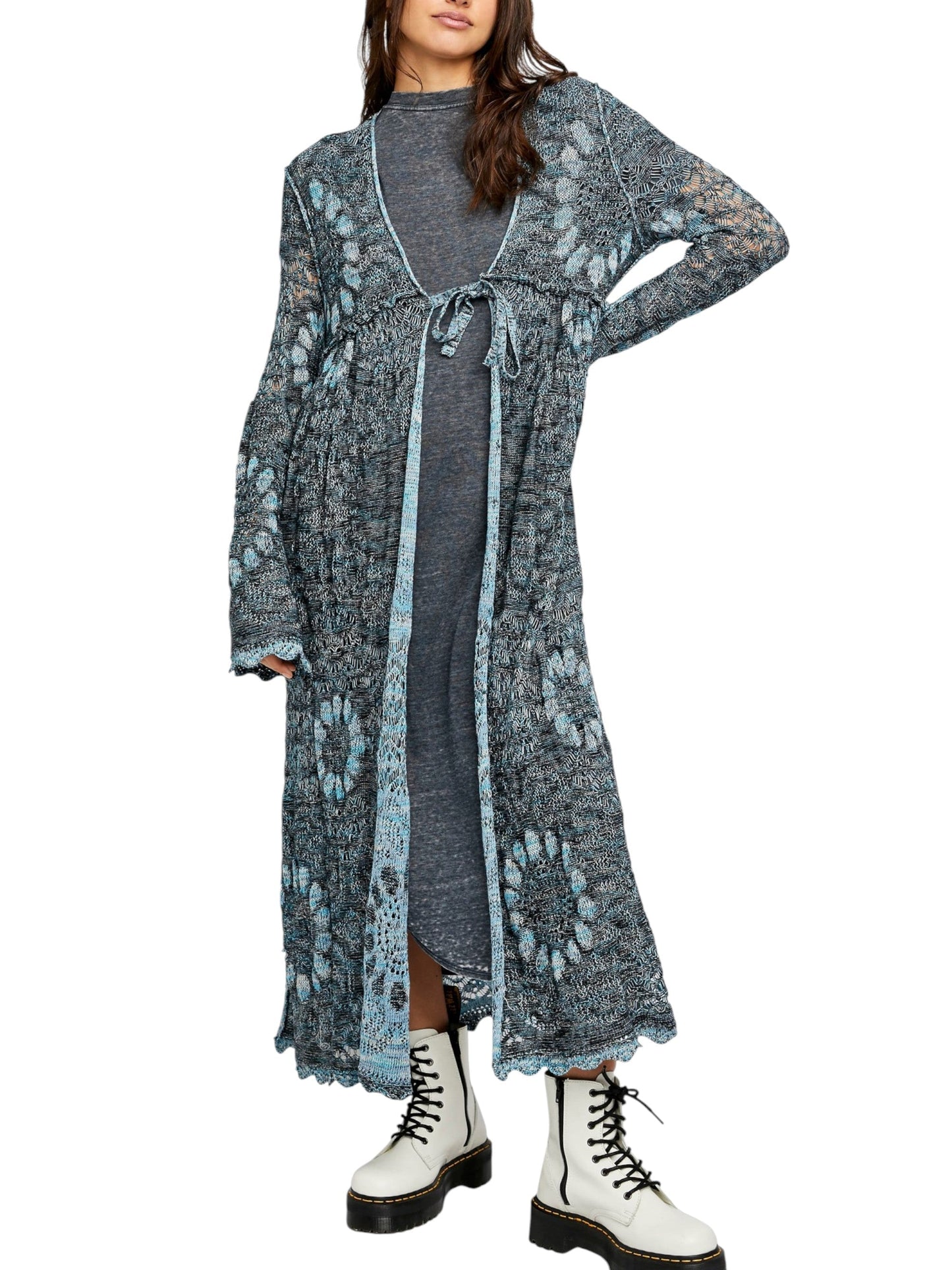 Women's Knitted Top Cardigan,Blue