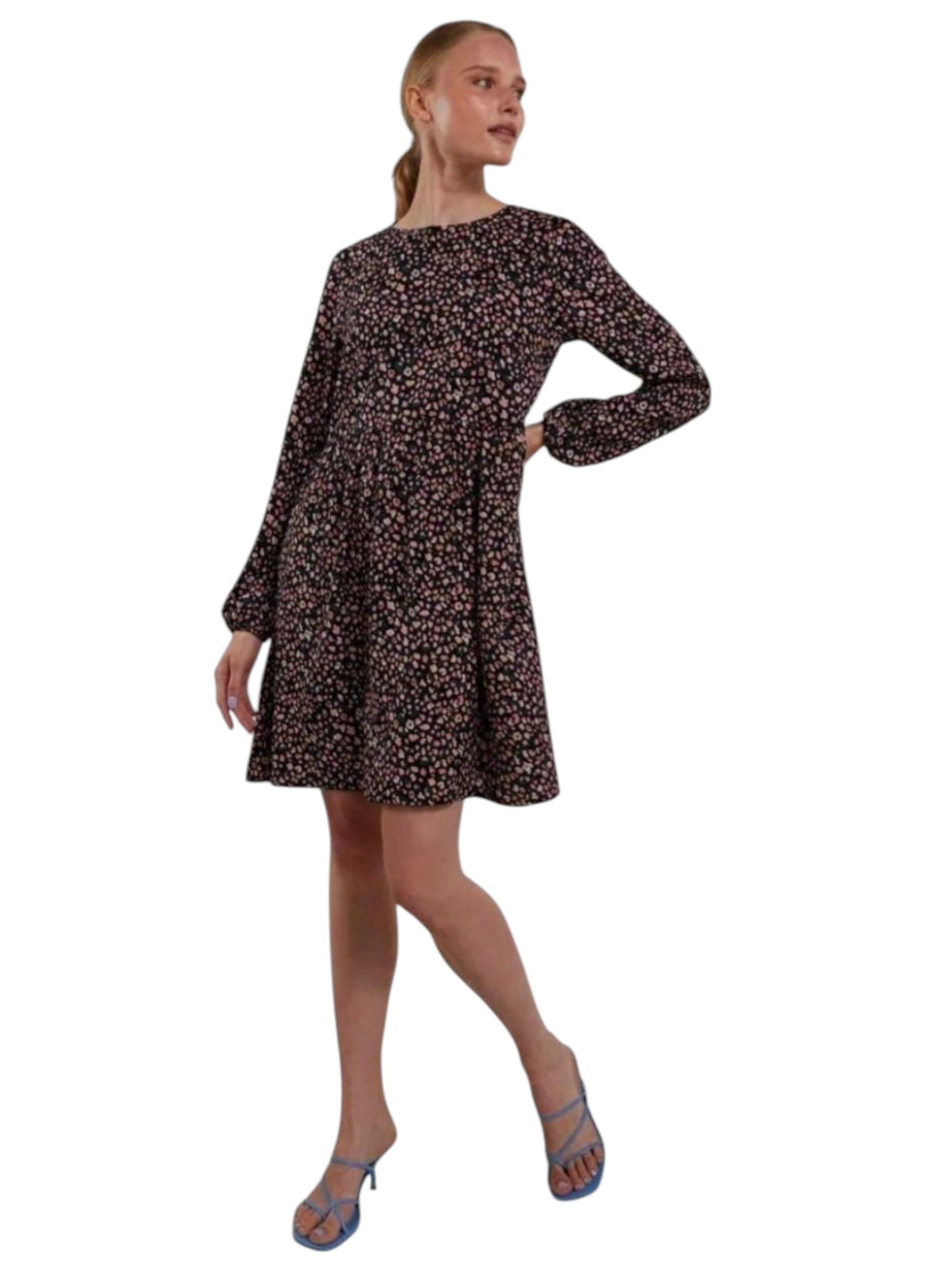 Women's Printed Dress,Black
