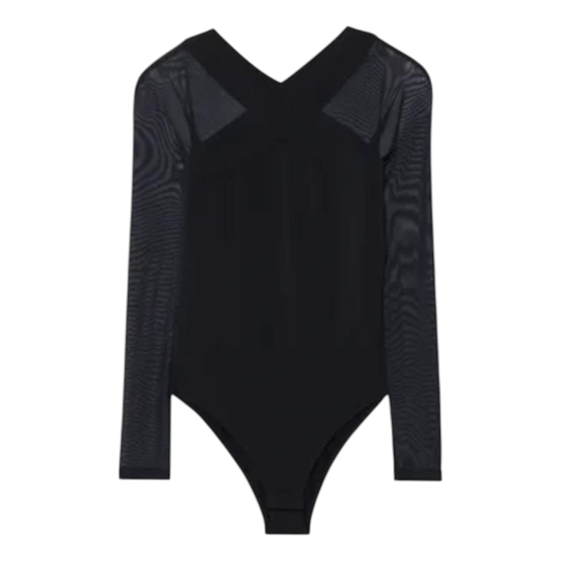 Women's Plain Bodysuit,Black
