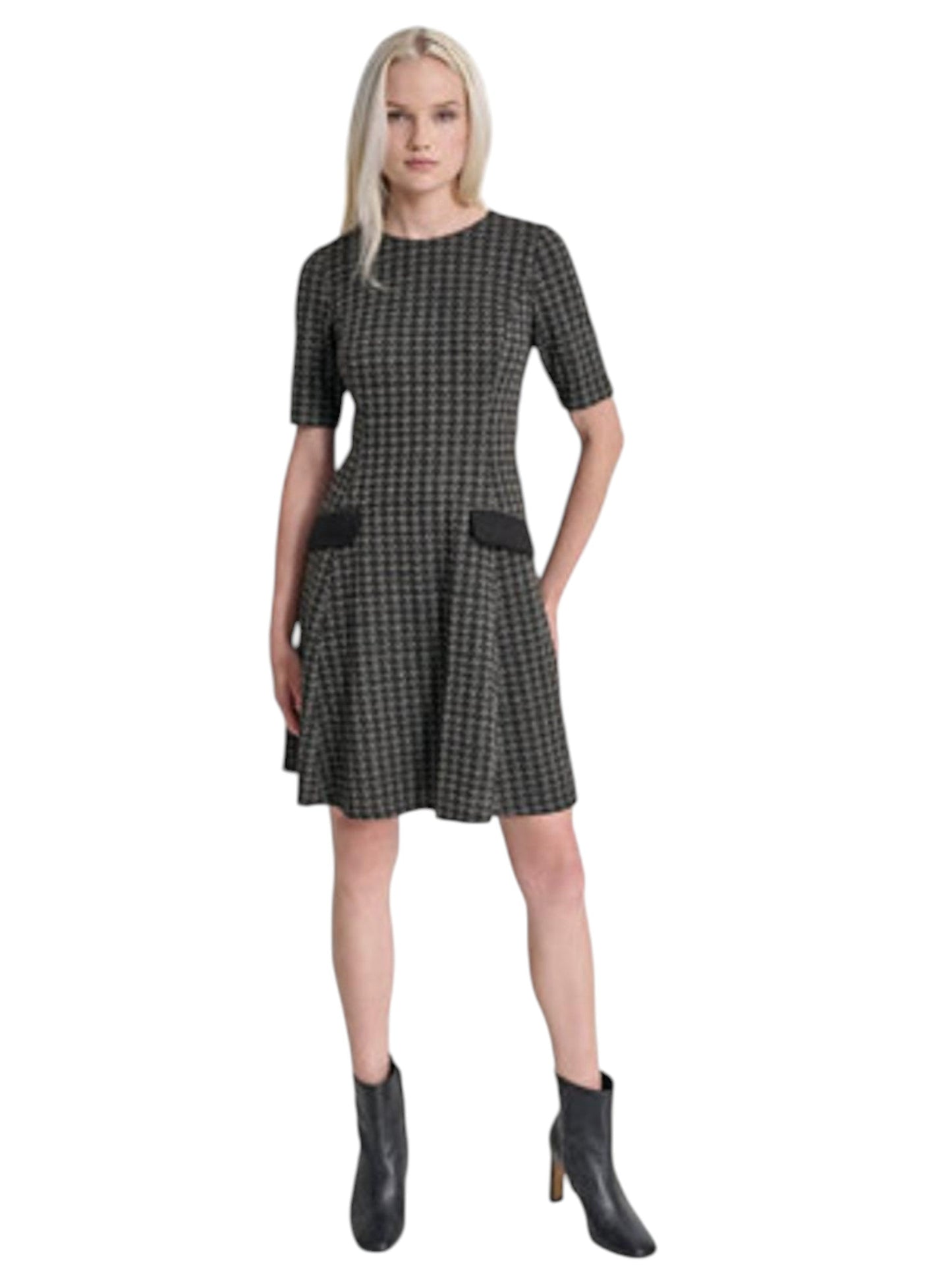 Women's Plaid Dress,Black