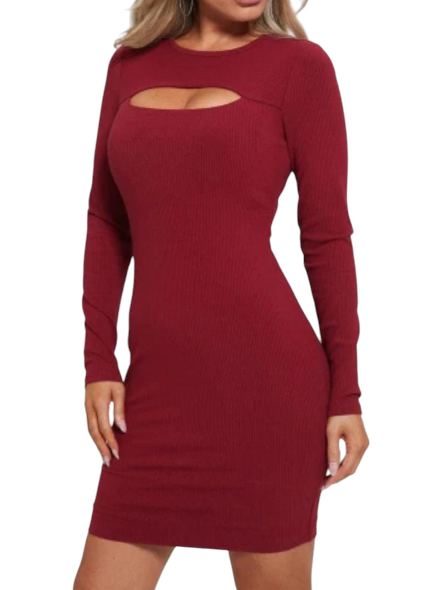 Womne's Knitted Dress,Burgundy