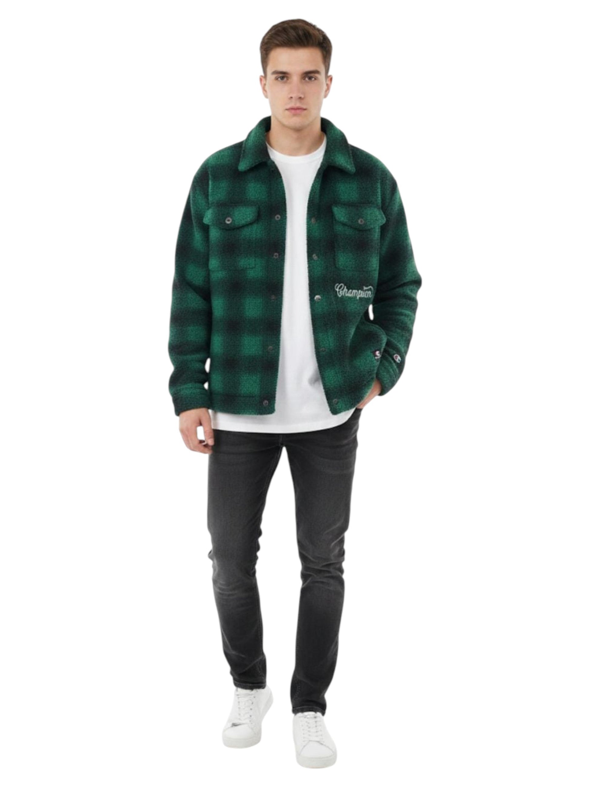 Men's Faux Fur Jacket,Green