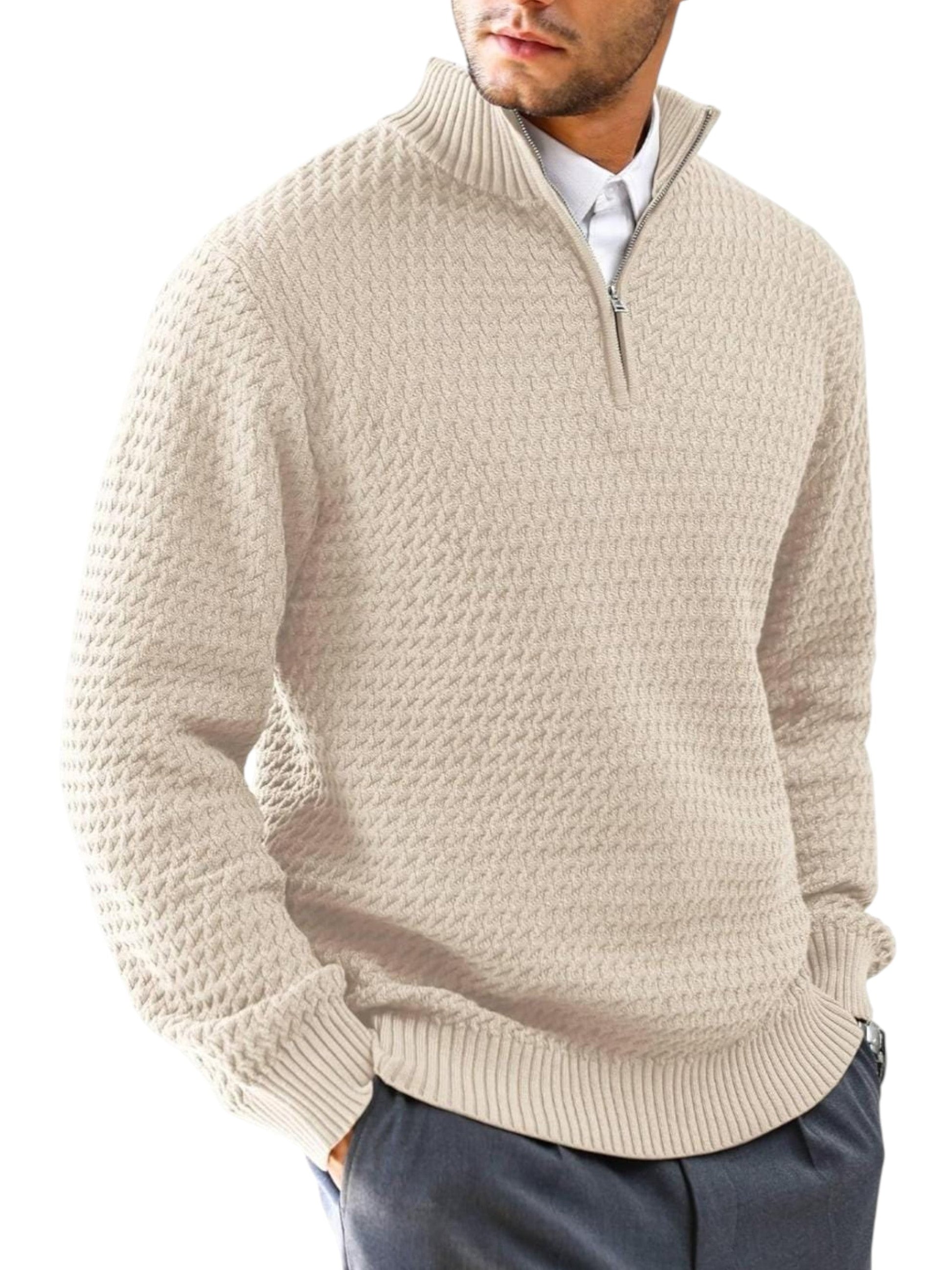 Men's Knitted Sweaters,Light Beige