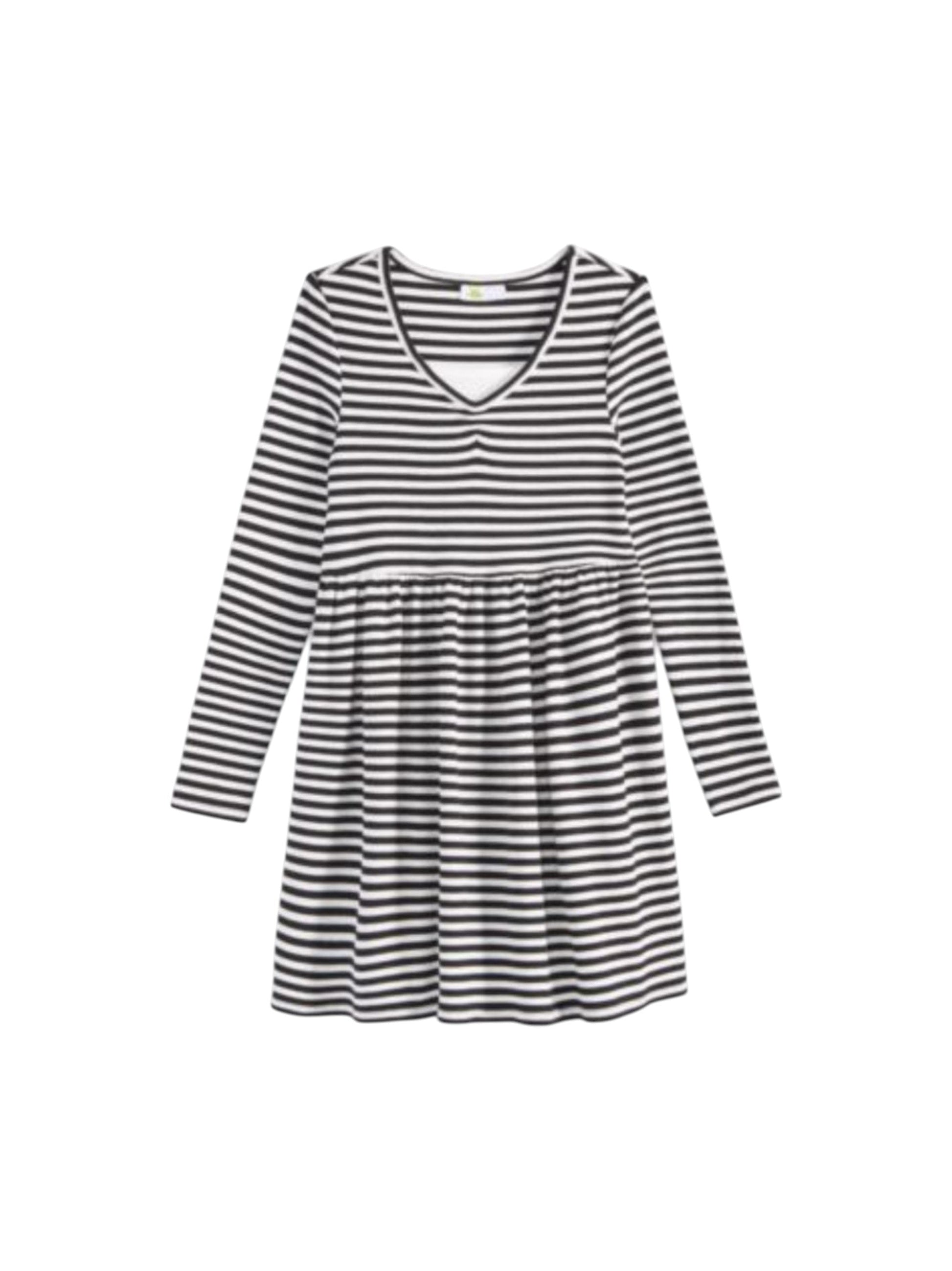 Kids Girl's Striped Dress,Black/White
