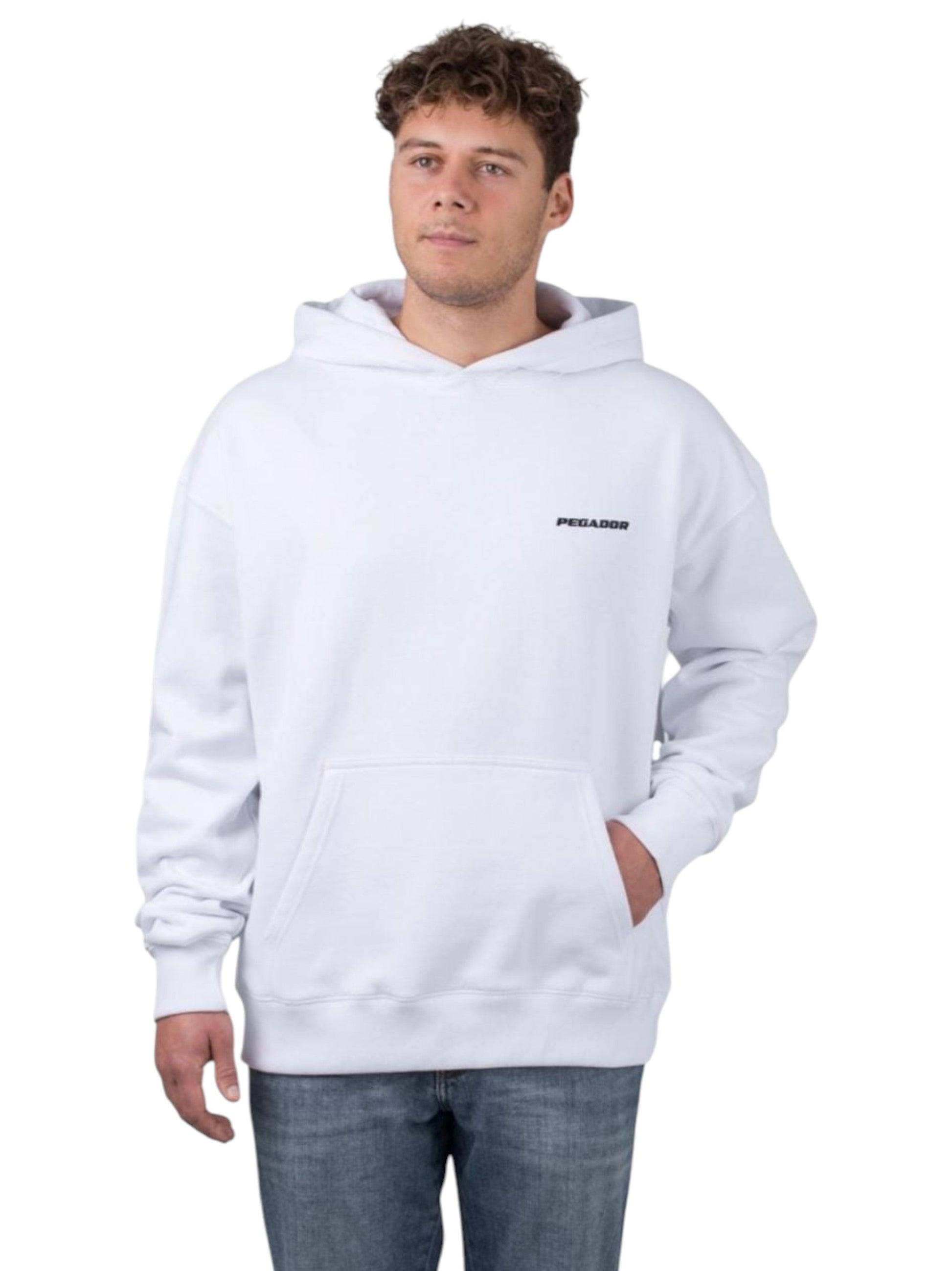 Men's Plain Solid Hoodie,White