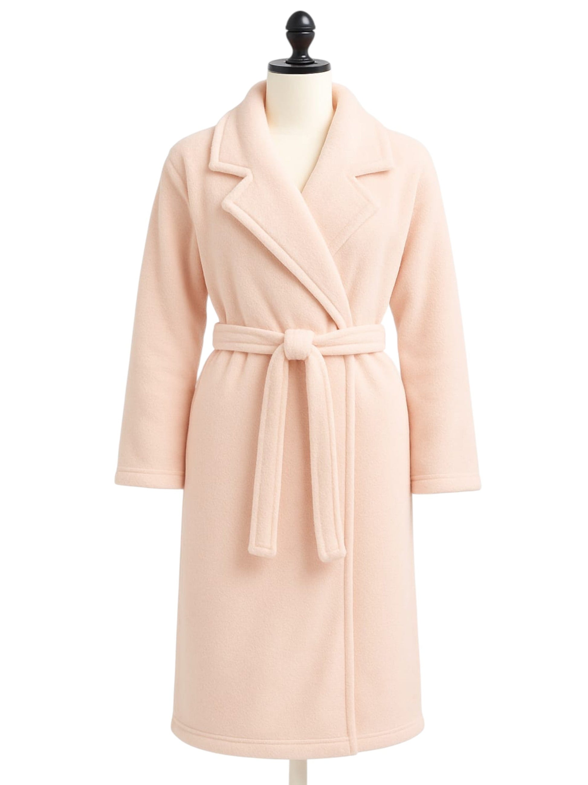Women's Plain Faux Fur Robe&Belt,Light Pink