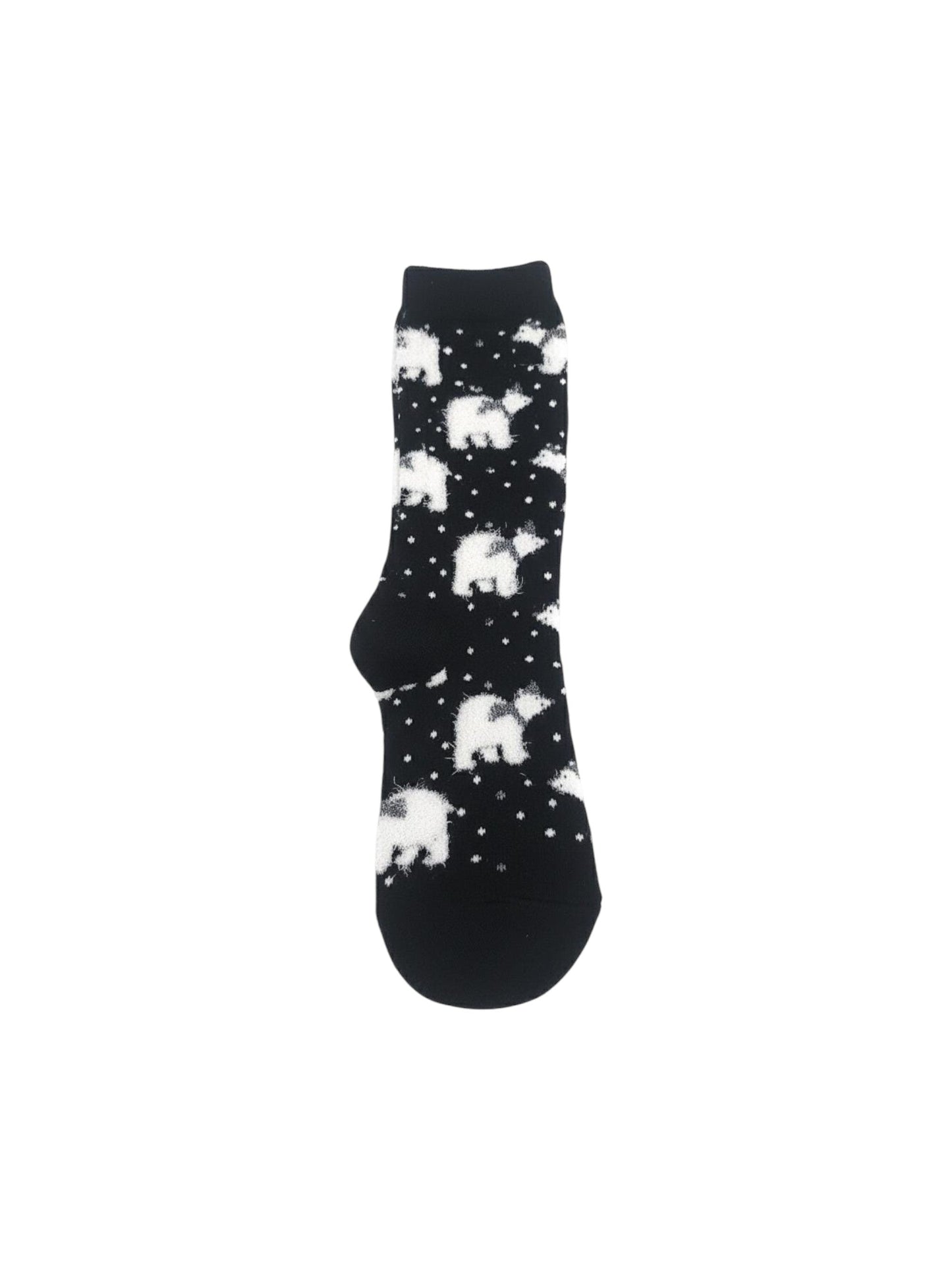 Women's Printed Knitted Socks,Black