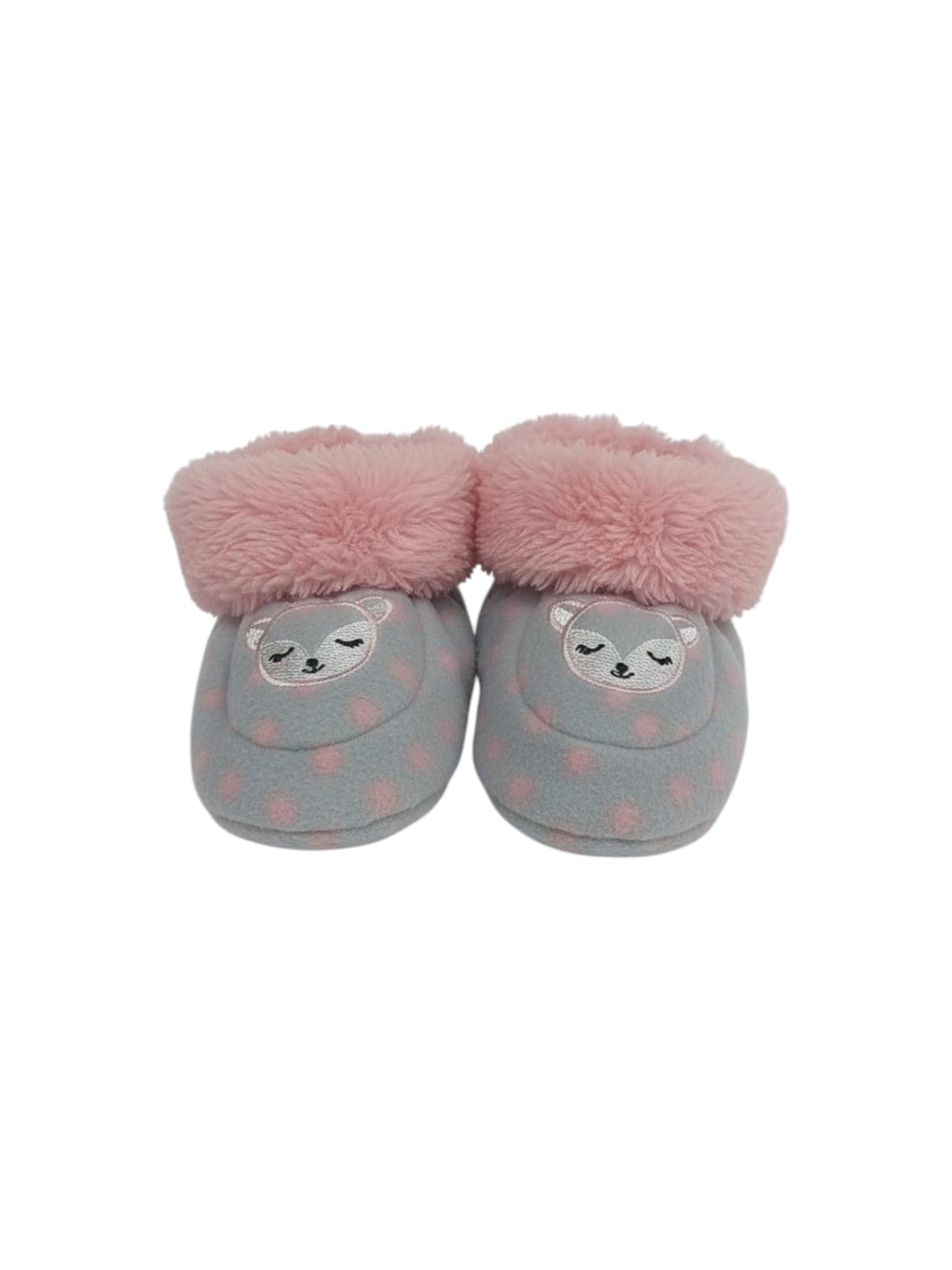 Kids Girl's Printed Faux Fur Socks, Grey