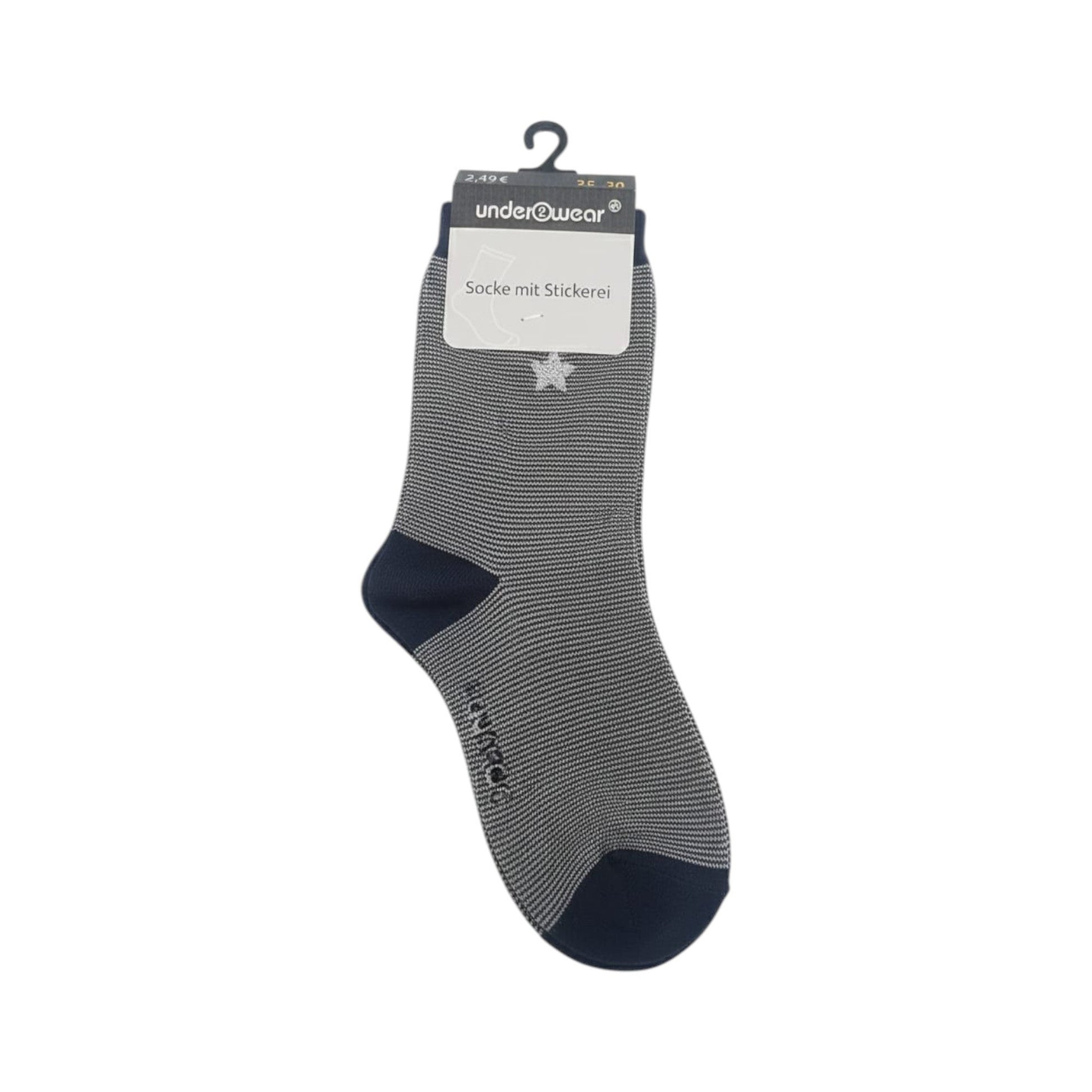 Women's Striped Knitted Socks,Navy
