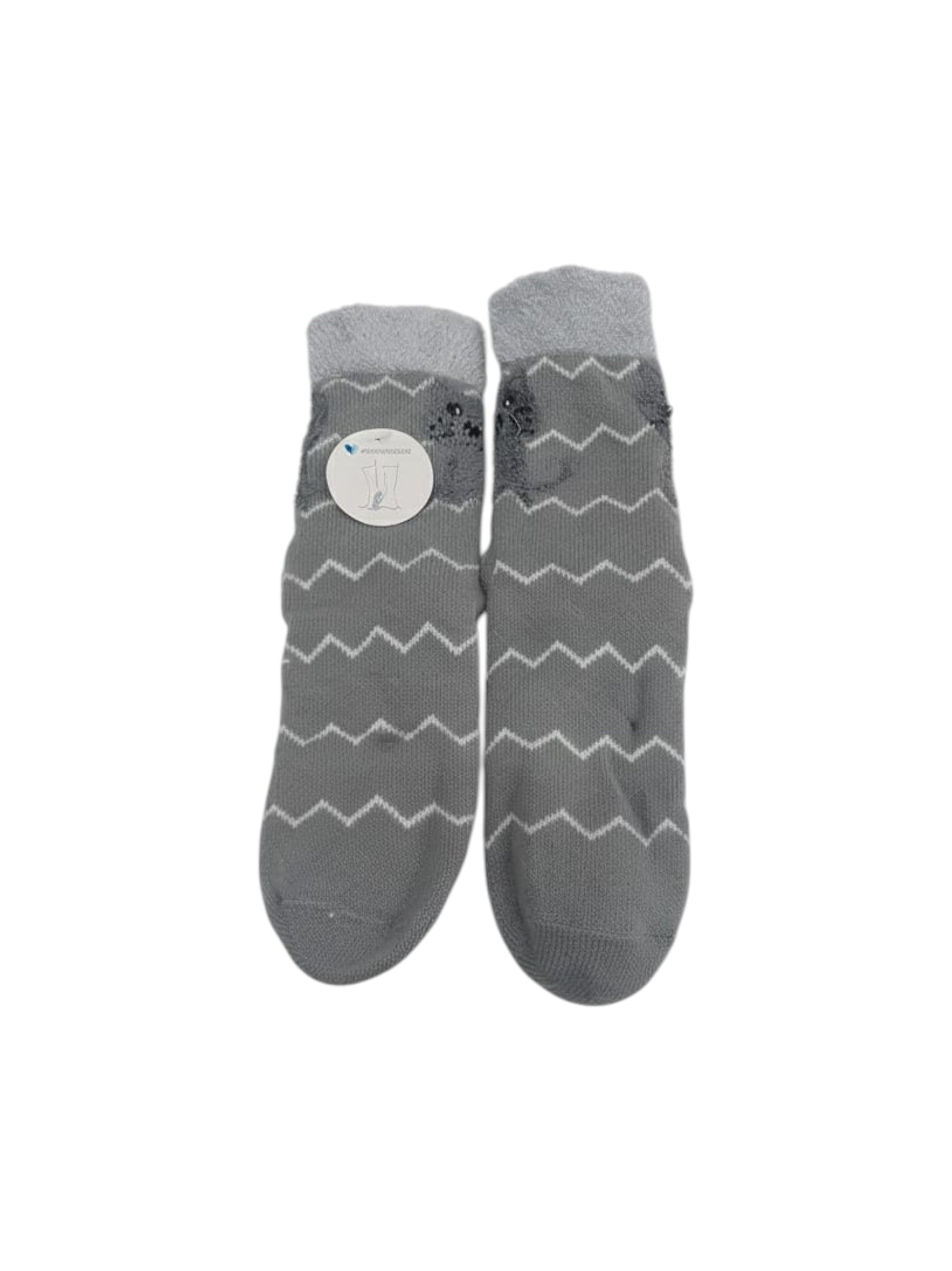 Women's Striped Knitted Socks,Grey