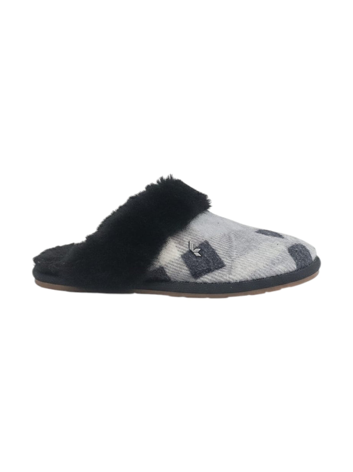 Women's Lined Slipper,Light Grey/Black