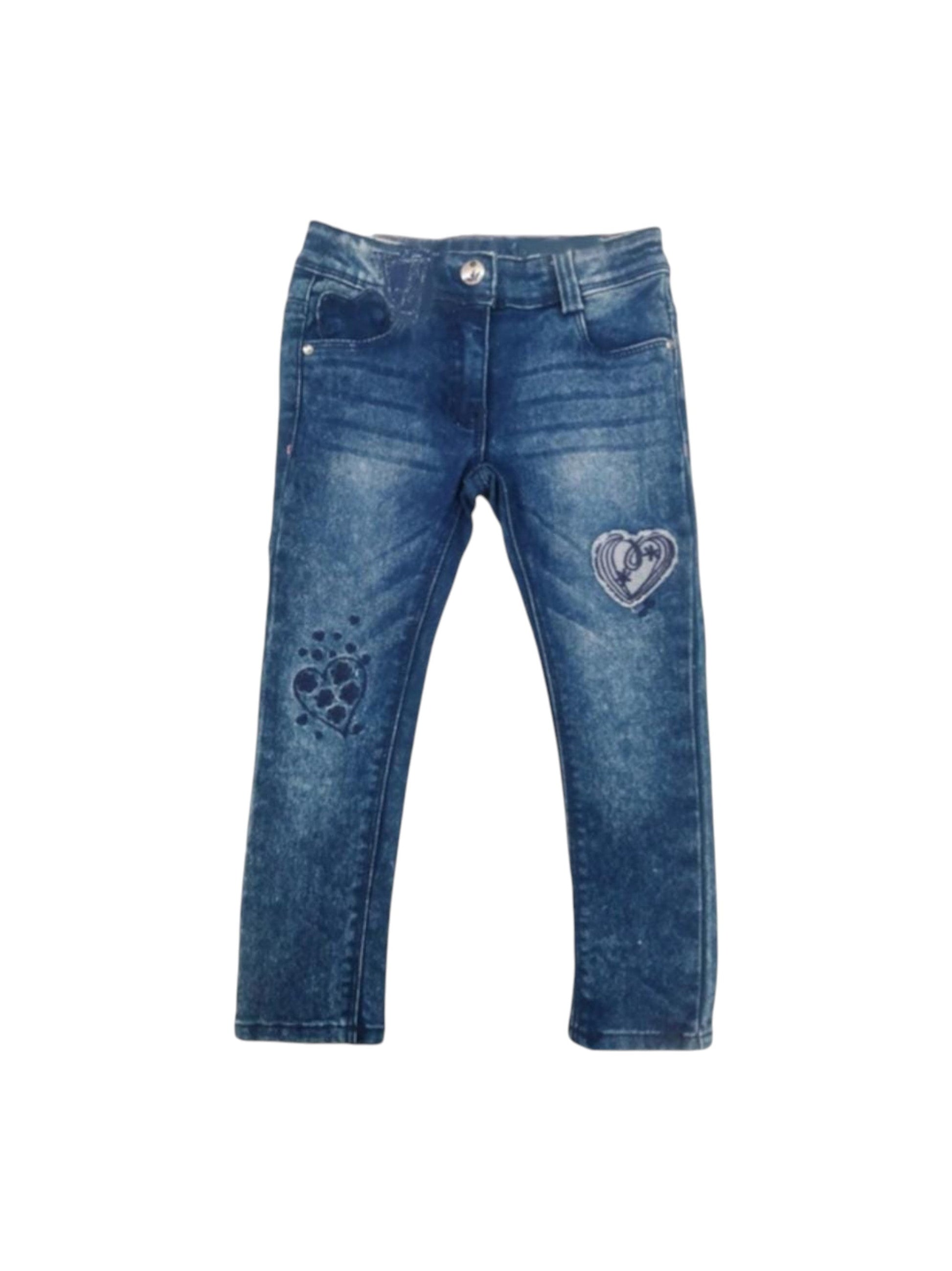 Kids Girl's Embroidered Jeans,Blue