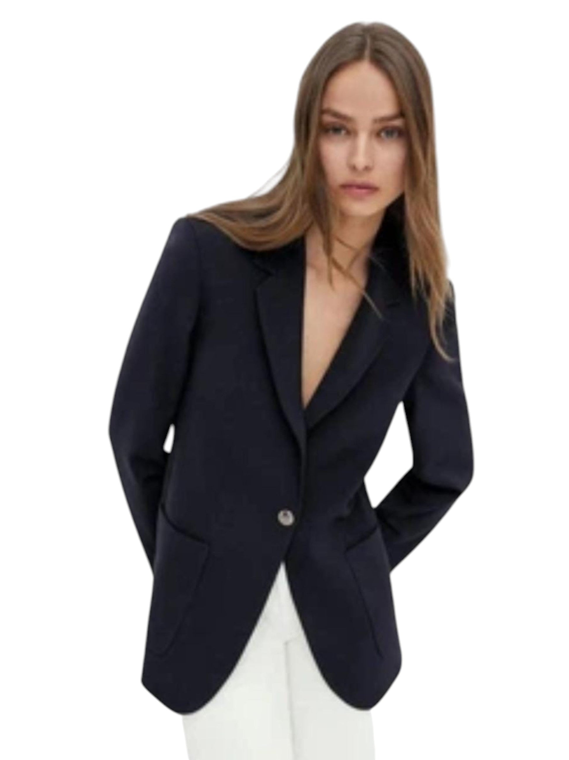 Women's Plain Blazer,Navy