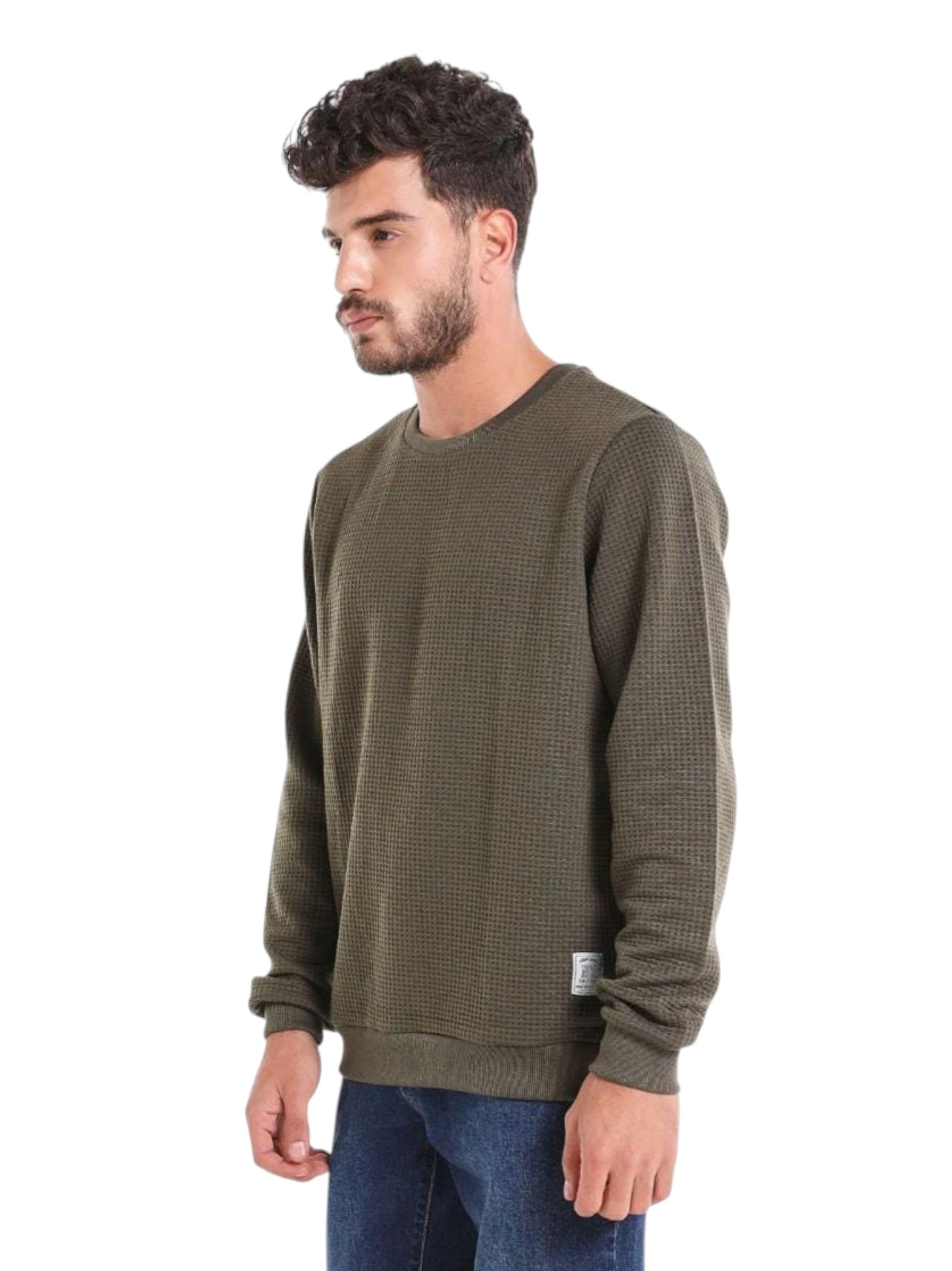 Men's Textured Sweates,Olive