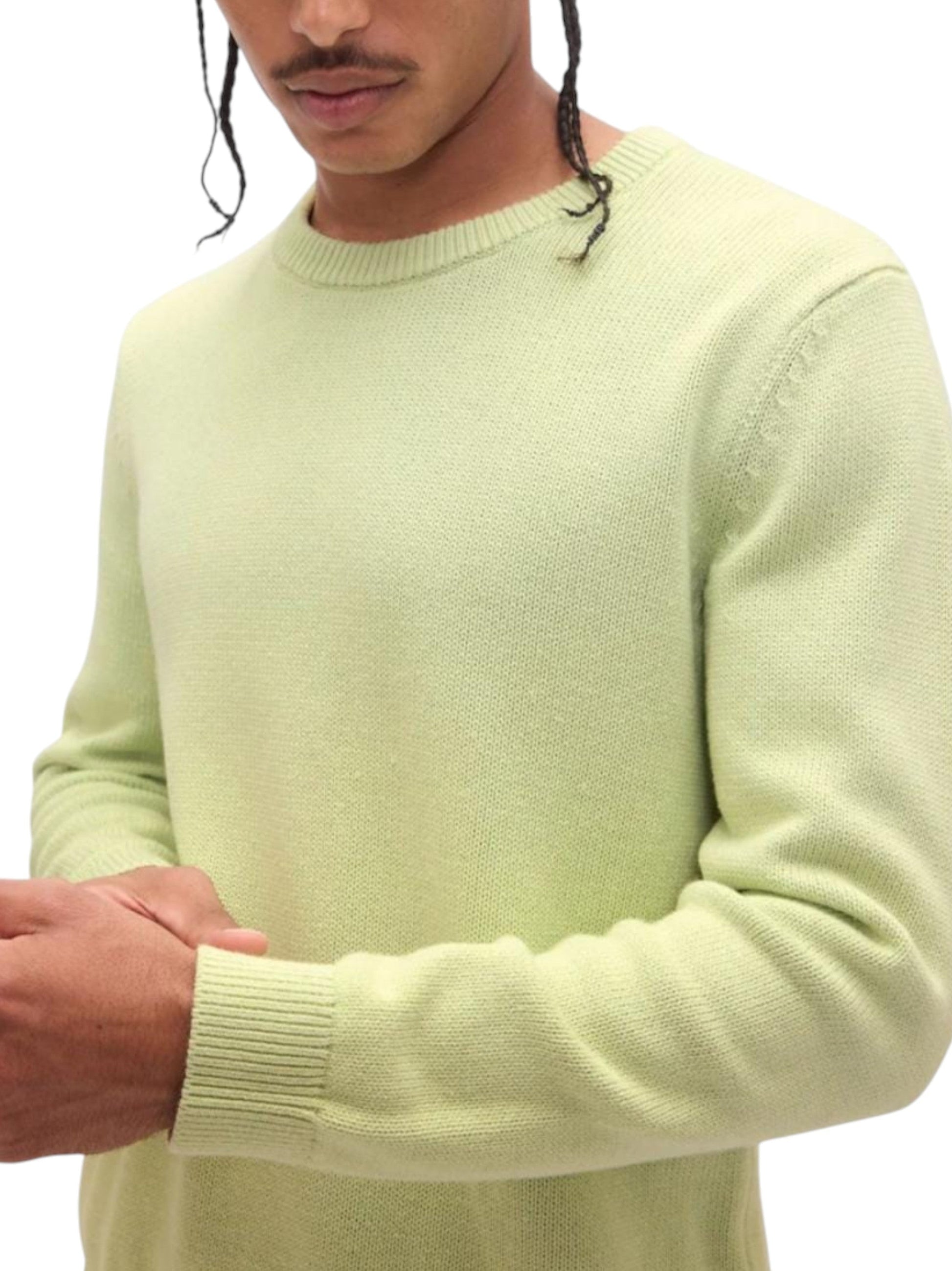 Men's Knitted Top,Lime Yellow