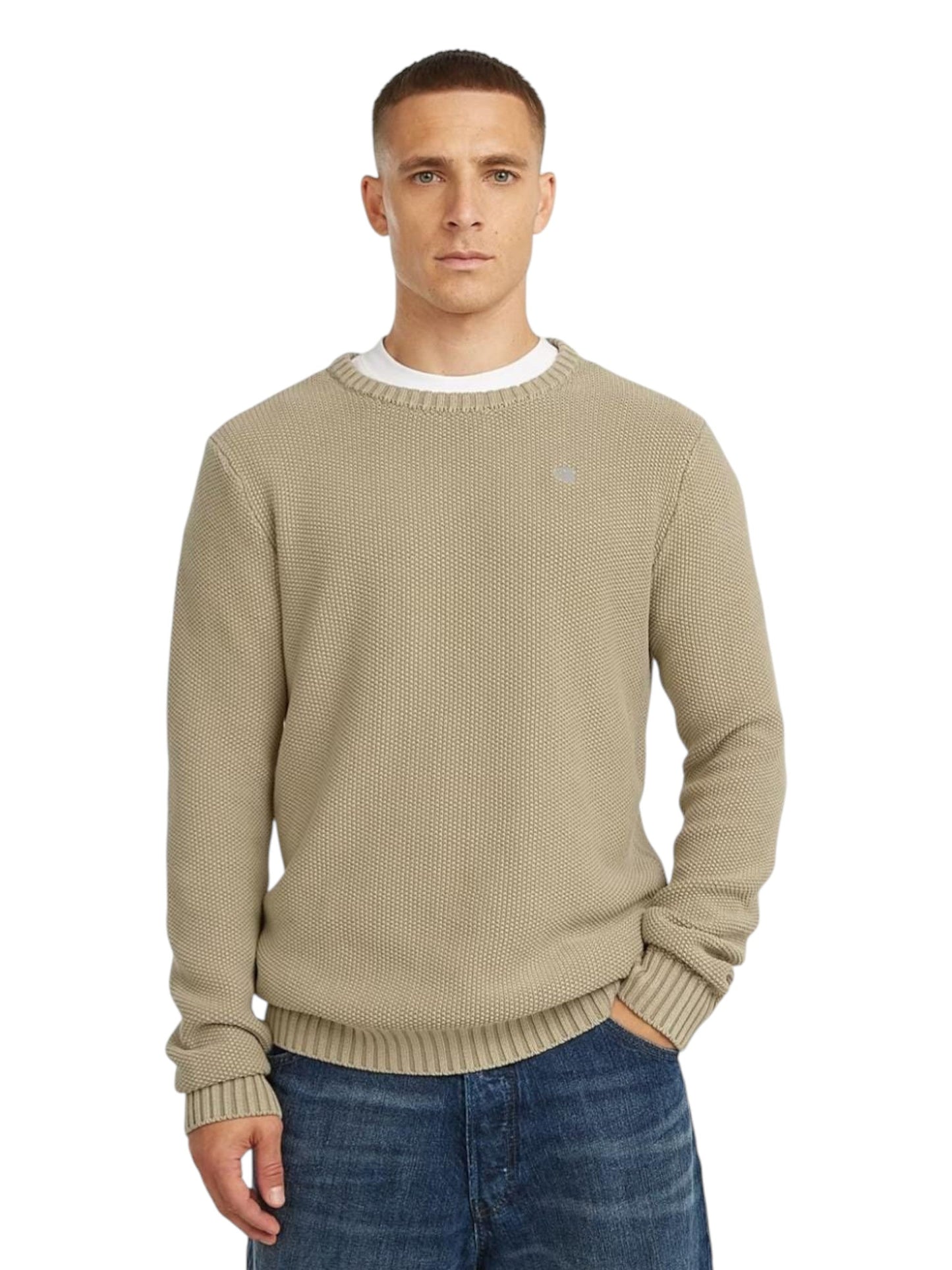 Men's Textured Sweates,Light Beige