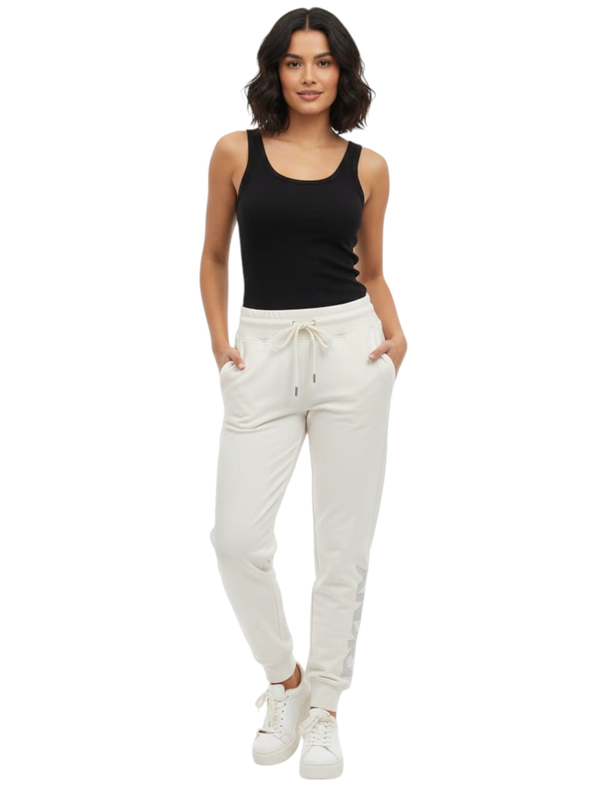 Women's Brand Logo Printed Pant,White