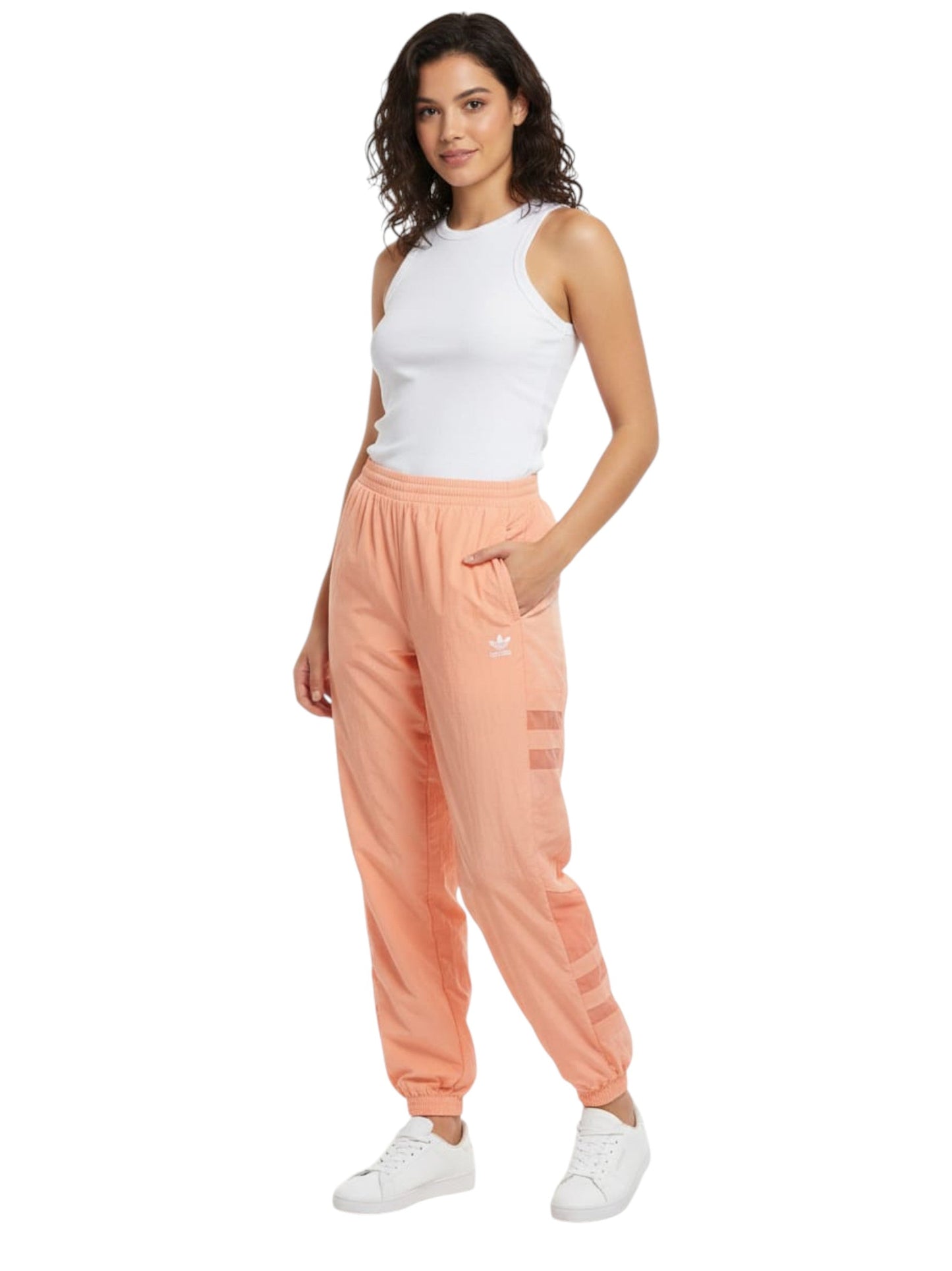 Women's Plain Solid Pant,Light Orange