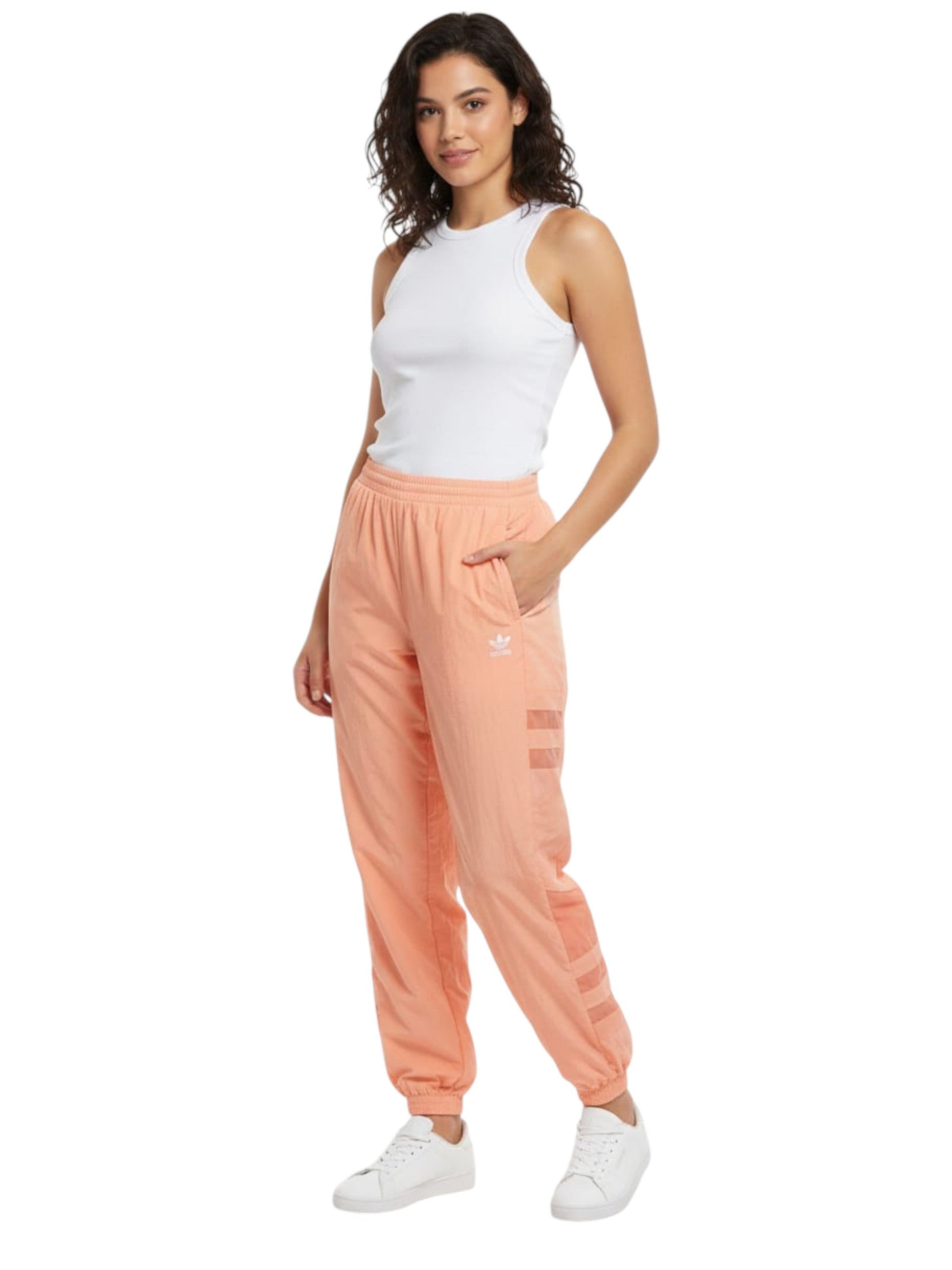 Women's Plain Solid Pant,Light Orange