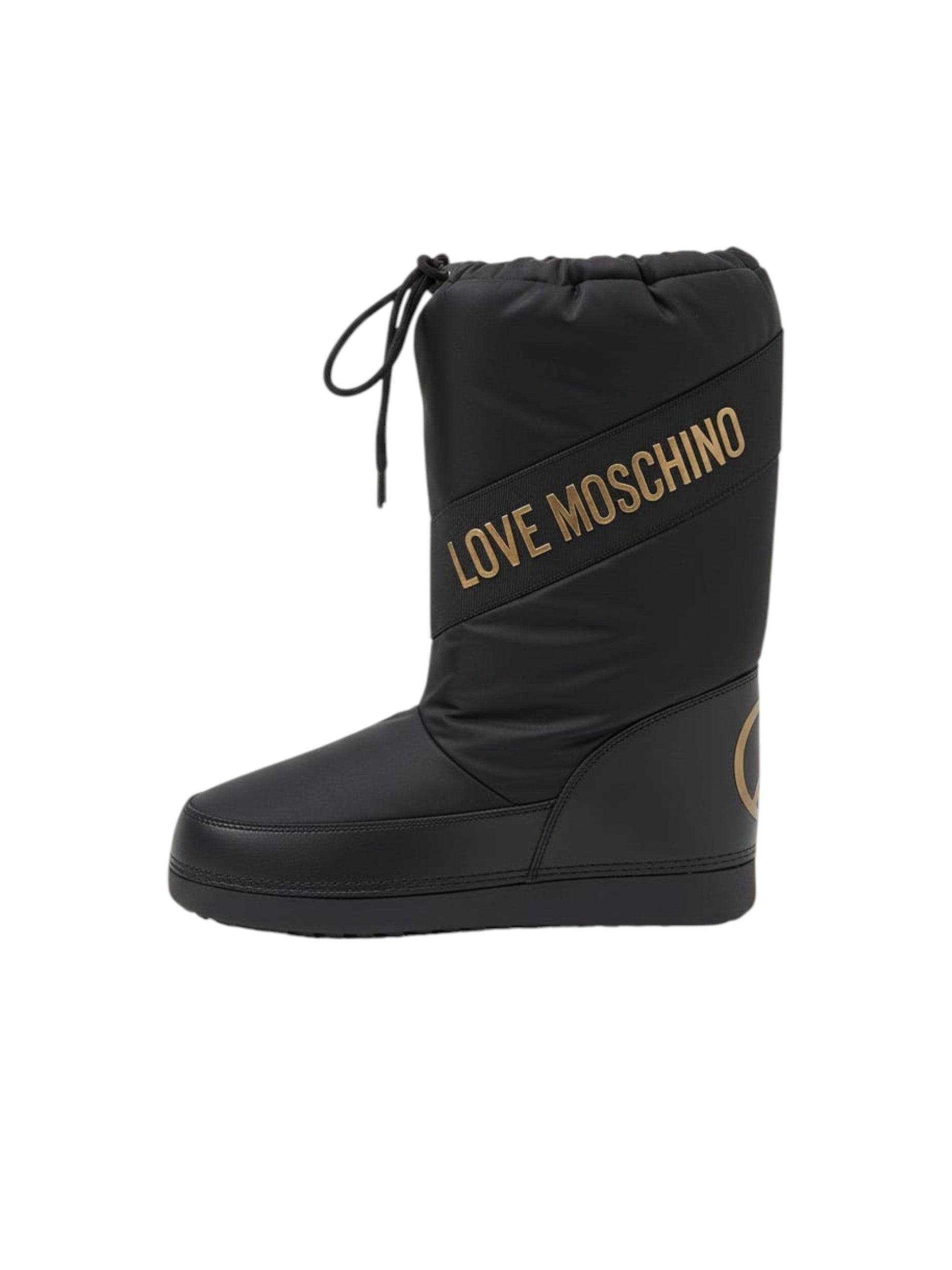 Women's Logo Patched Boots,Black