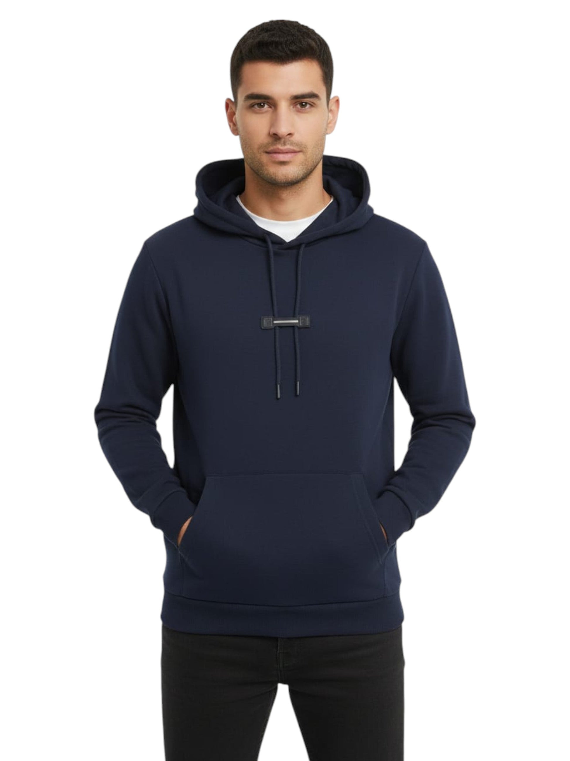 Men's Plain Hoodie,Navy