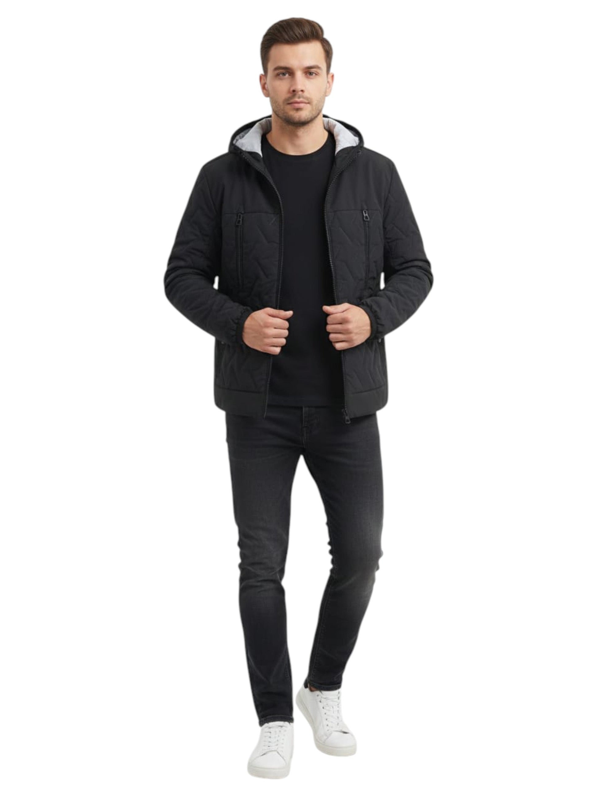 Men's Quilted Jacket,Black