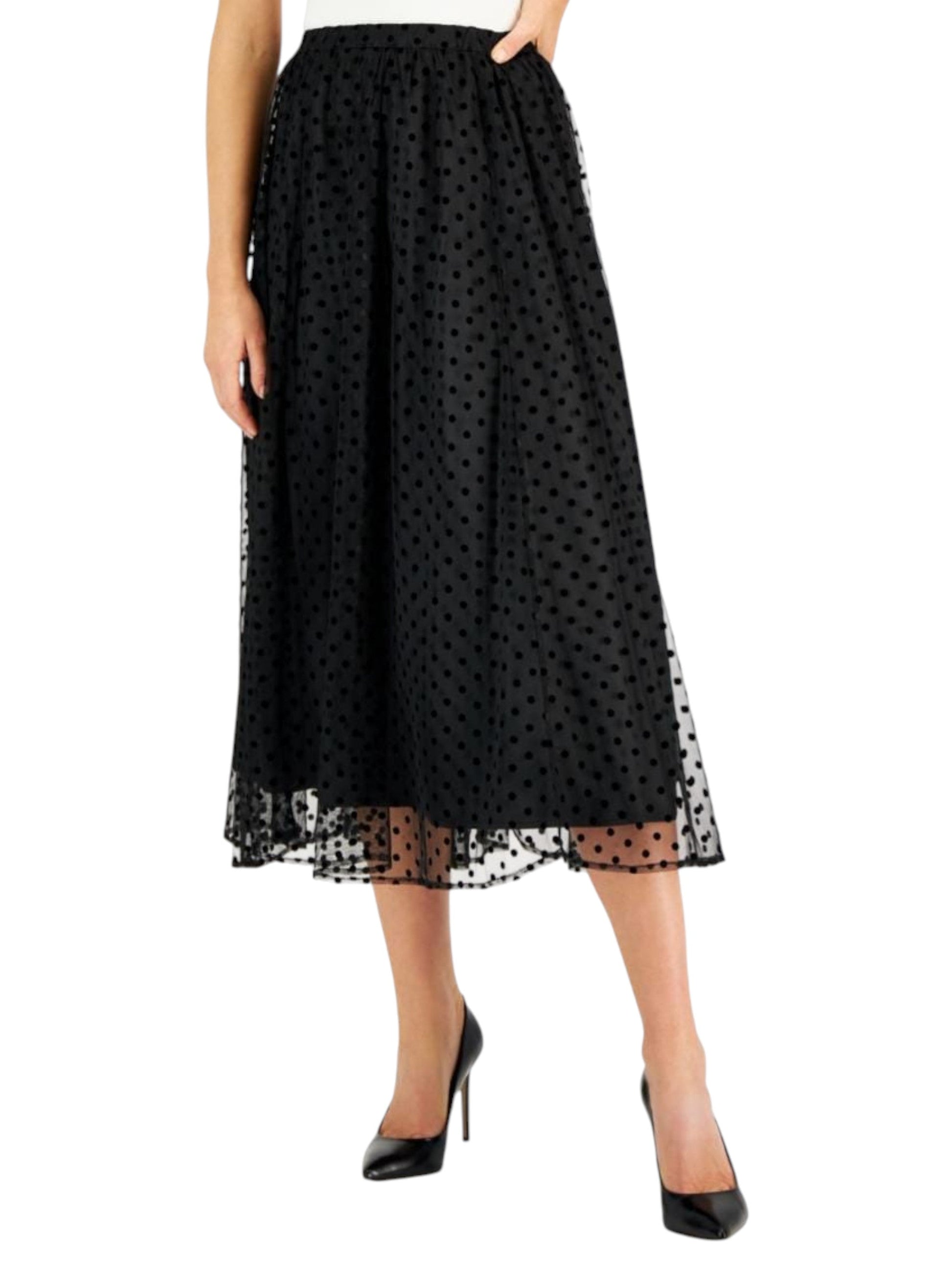 Women's Dotted Skirt,Black