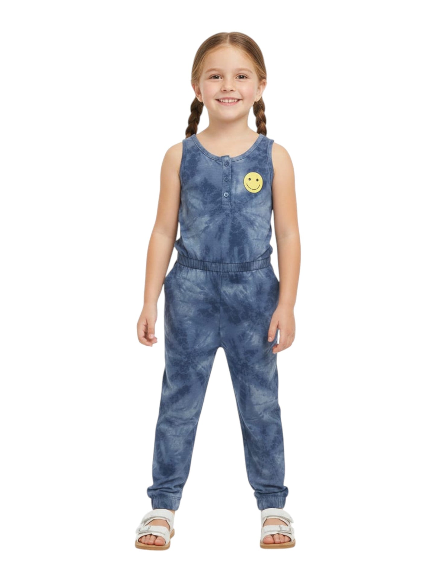 Kids Girl's Printed Jumpsuit,Navy