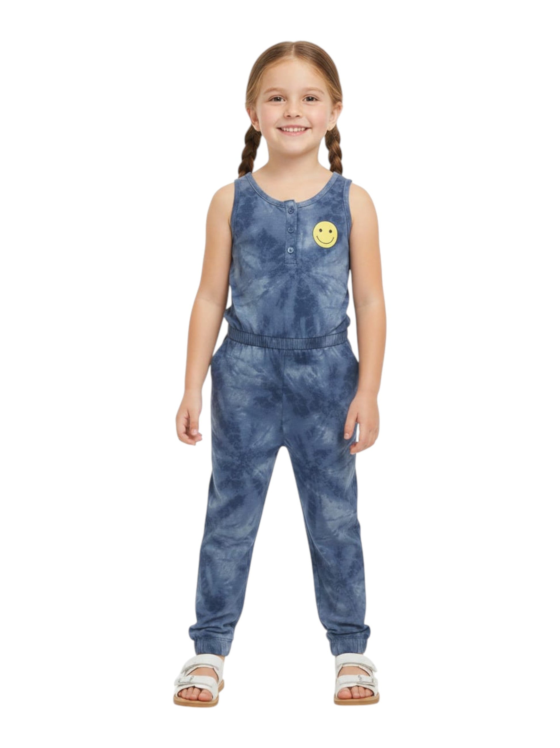 Kids Girl's Printed Jumpsuit,Navy