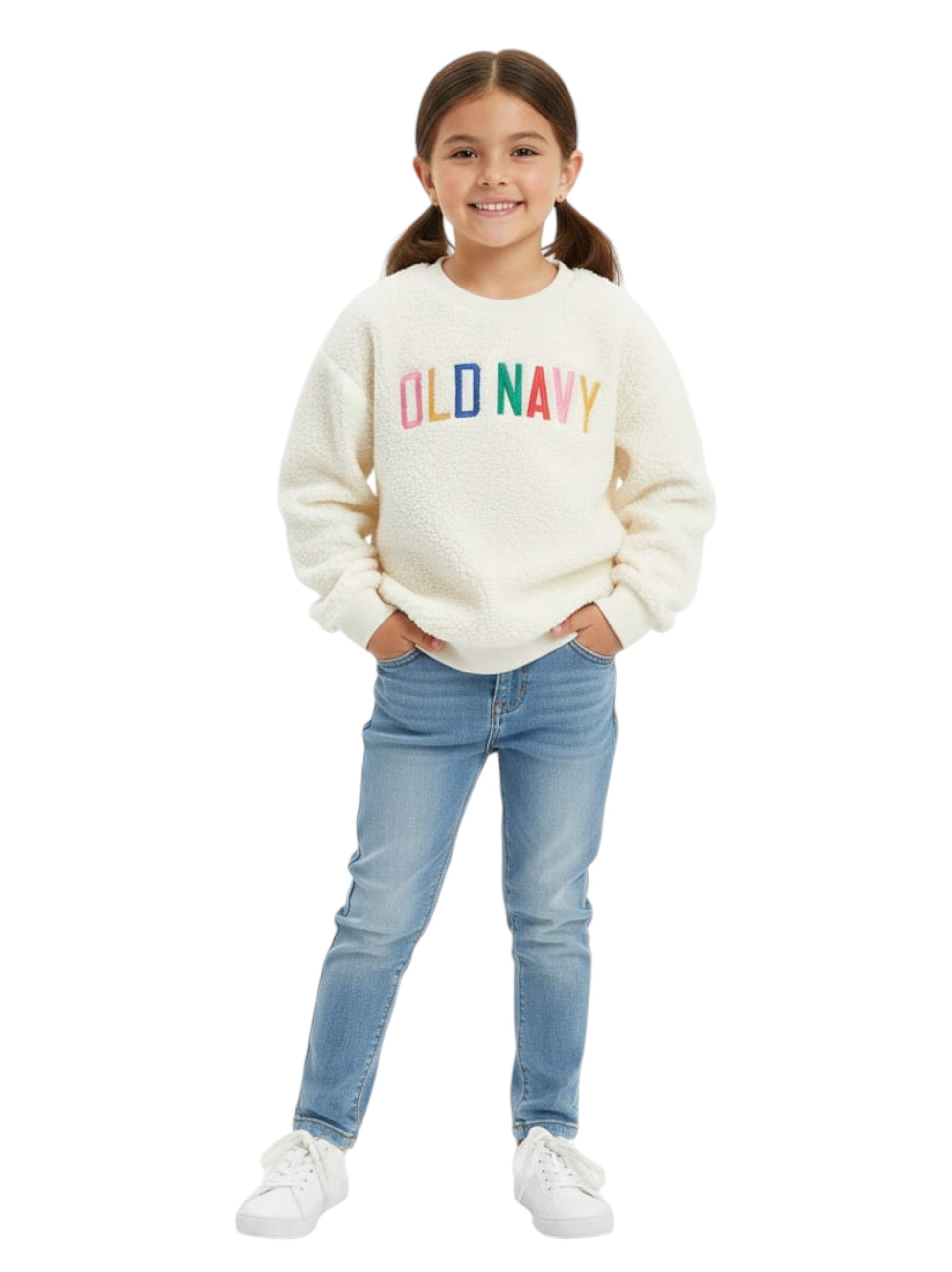 Kids Girl's Printed Sweaters,Off White