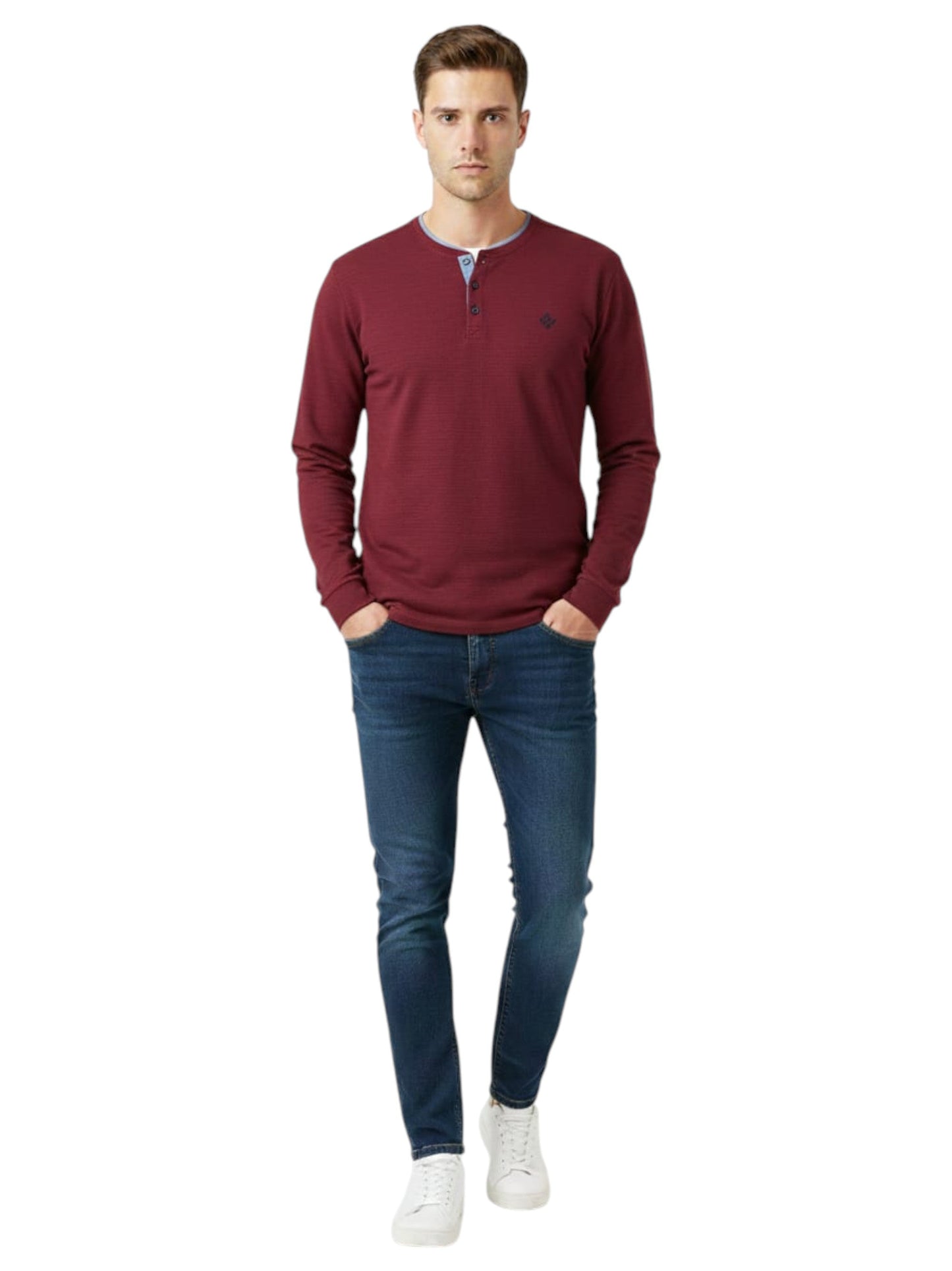 Men's Heather Top,Dark Pink