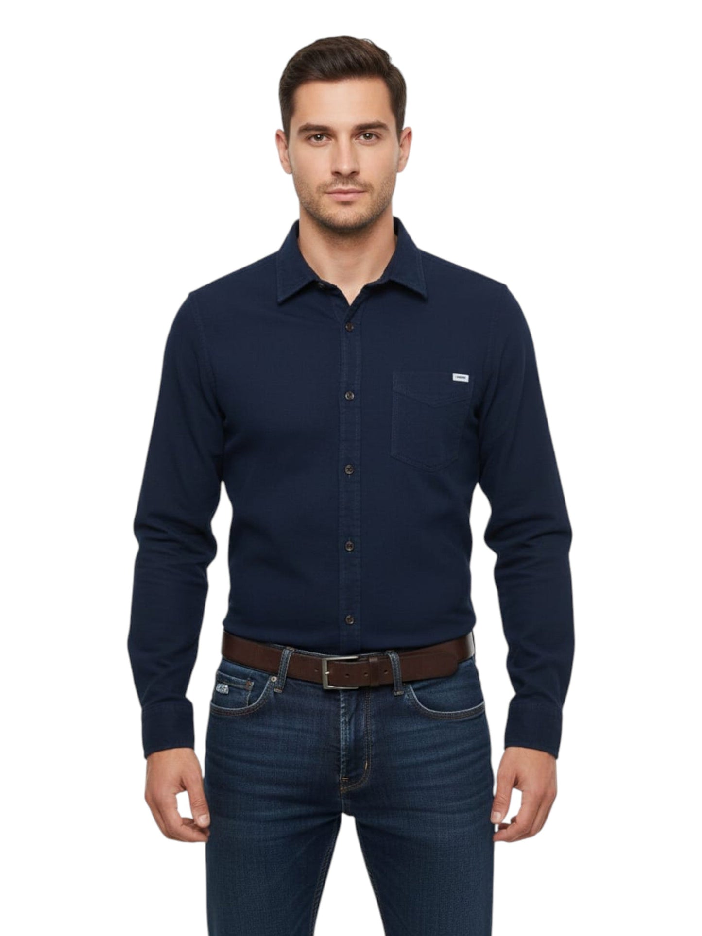 Men's Plain Dress Shirt,Navy