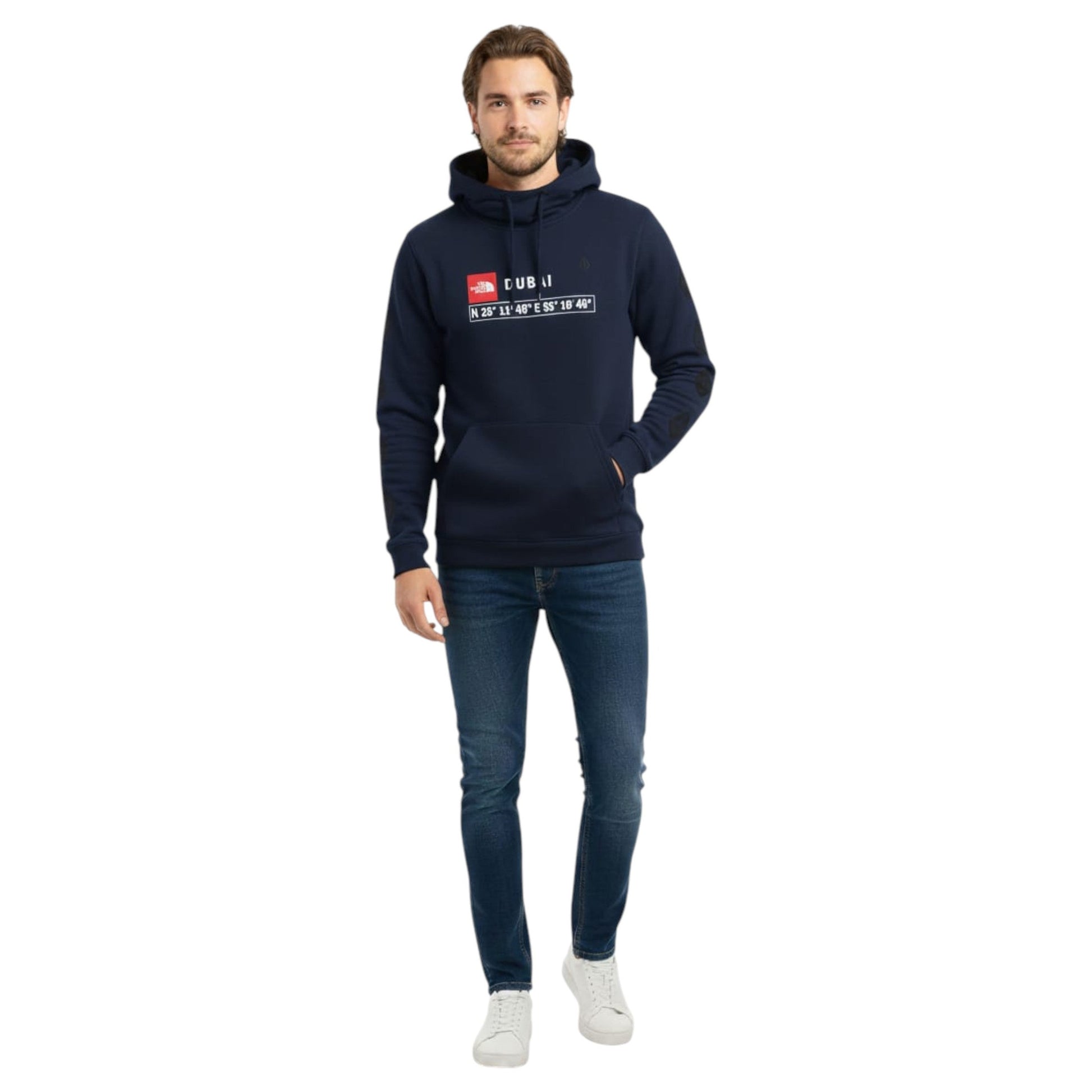 Men's Printed Hoodie,Navy