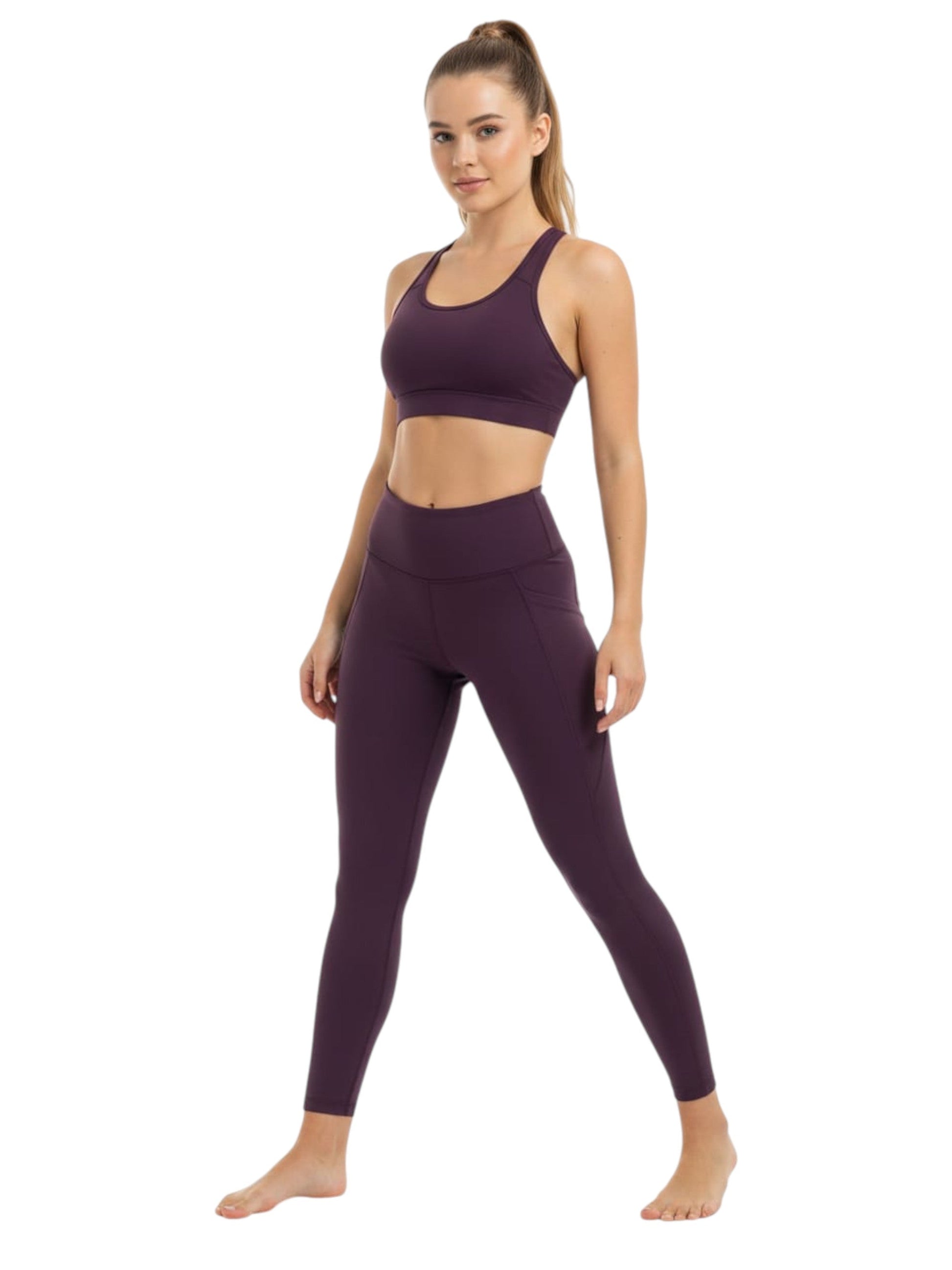 Women's Plain Solid Legging,Purple