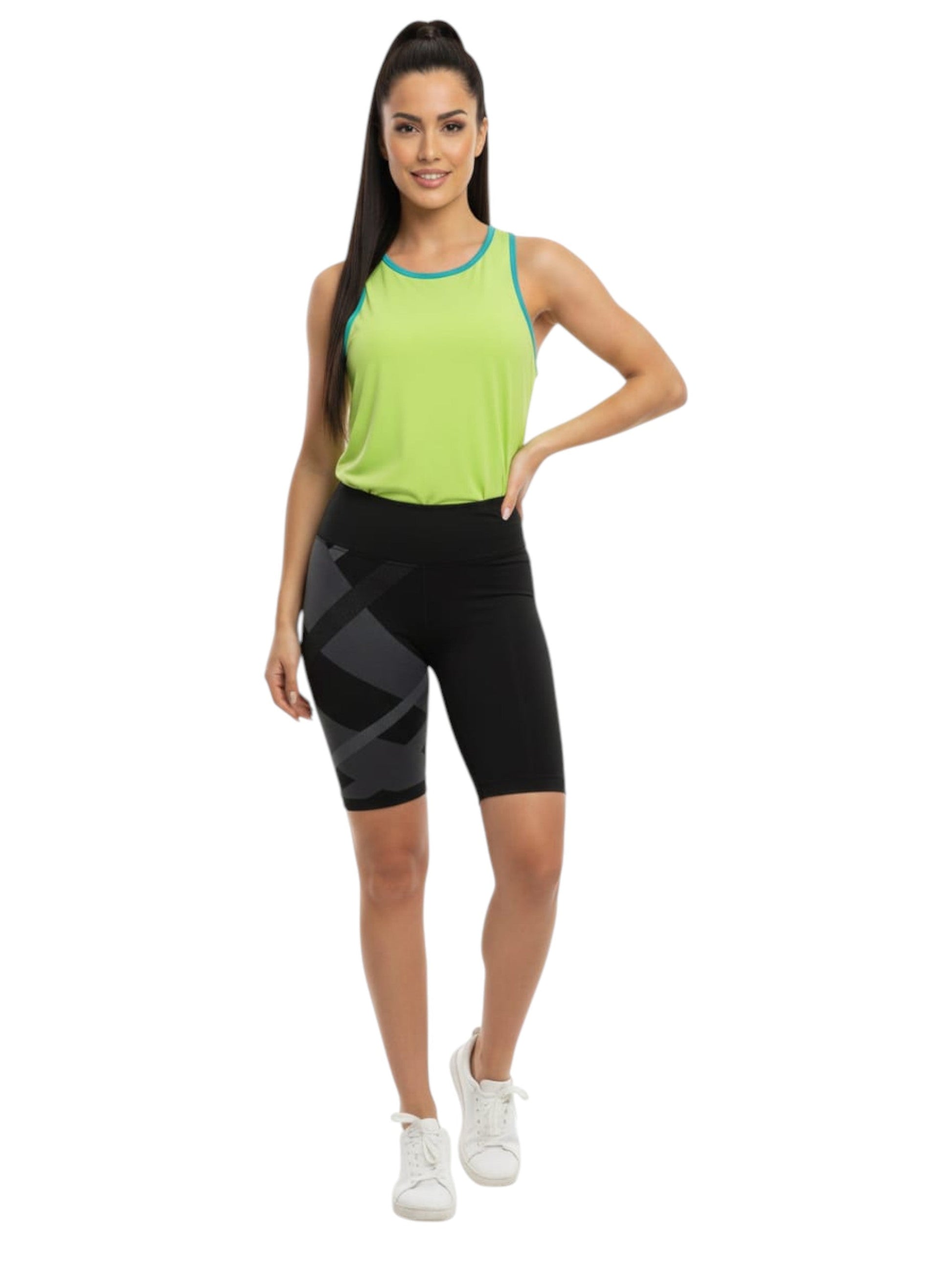 Women's Colorblocked Sport Short,Black/Grey