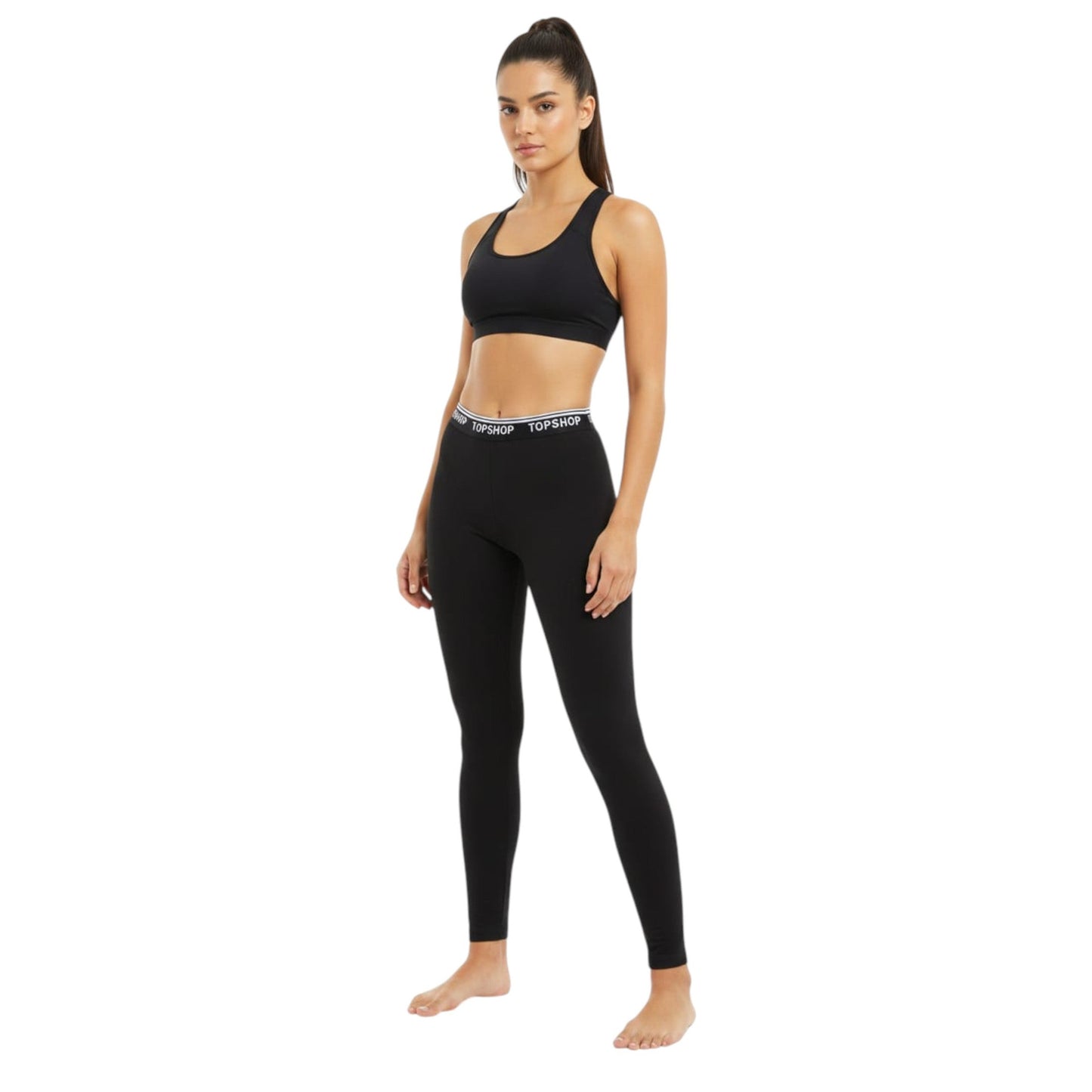 Women's Plain Solid Legging,Black