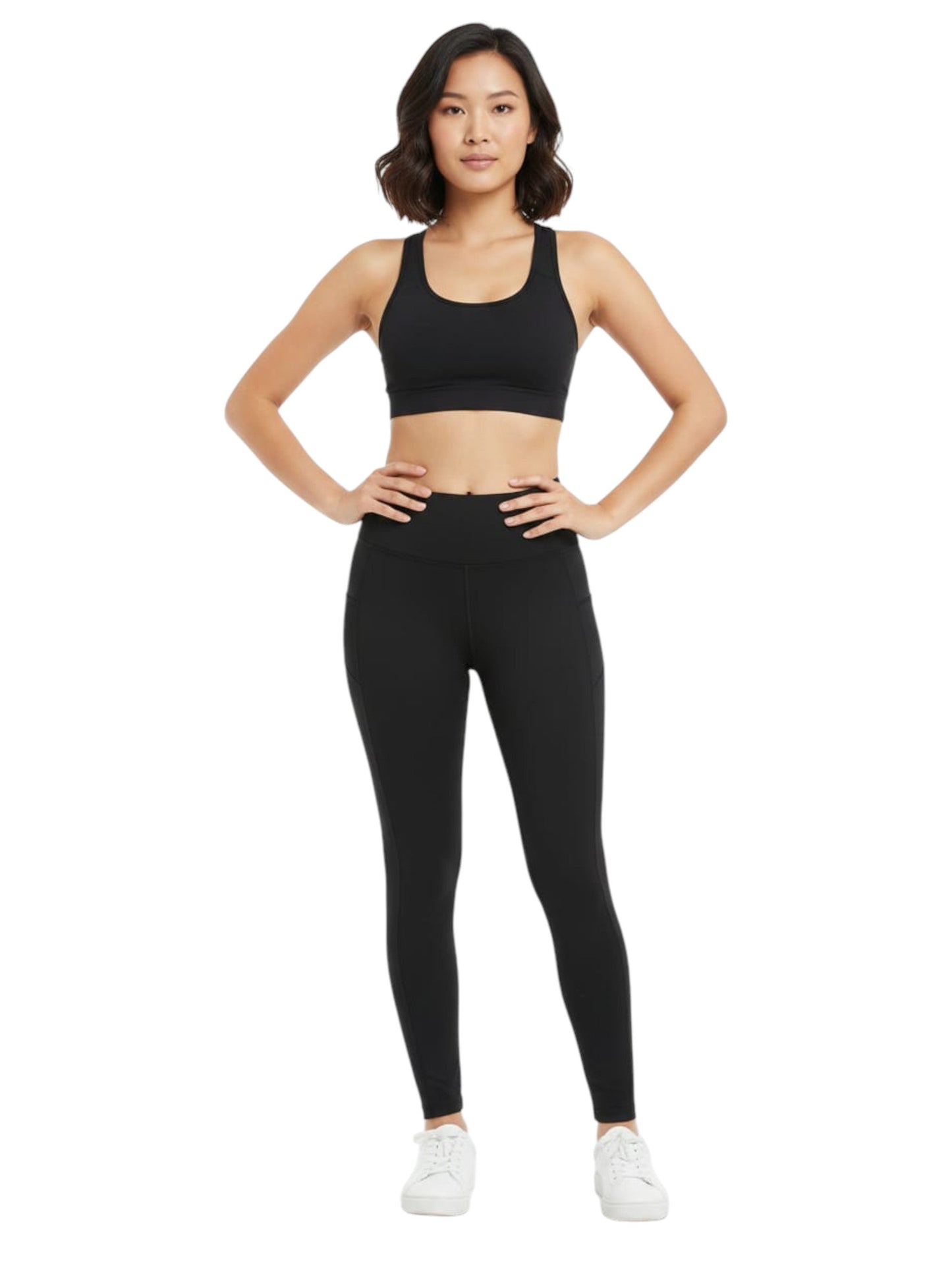 Women's Plain Solid Legging,Black