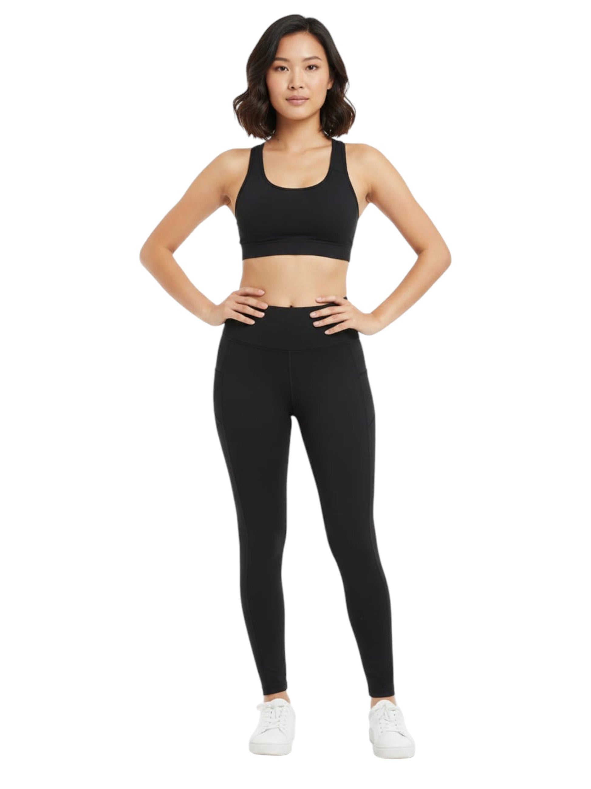 Women's Plain Solid Legging,Black
