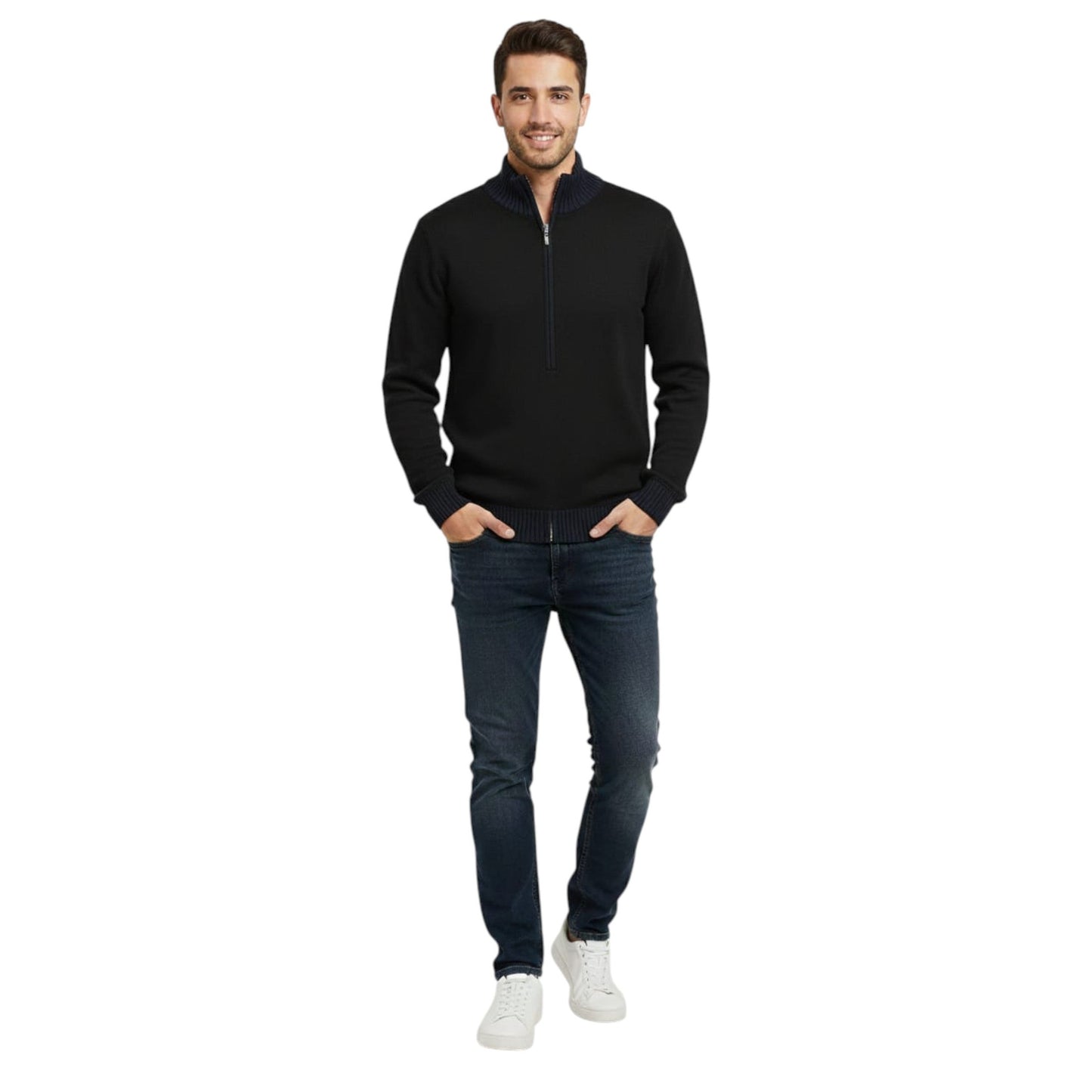 Men's Plain Solid Sweaters,Black