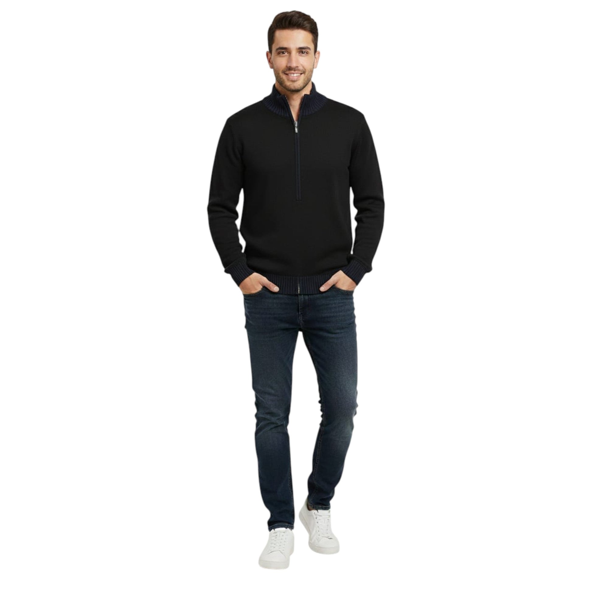 Men's Plain Solid Sweaters,Black