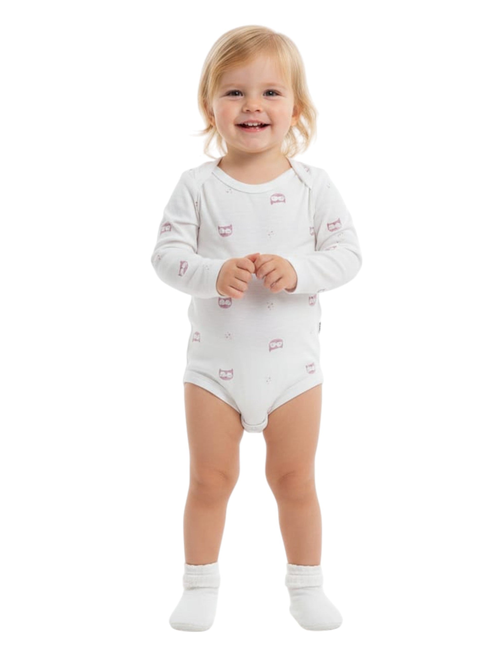 Kids Girl's Printed Bodysuit,White